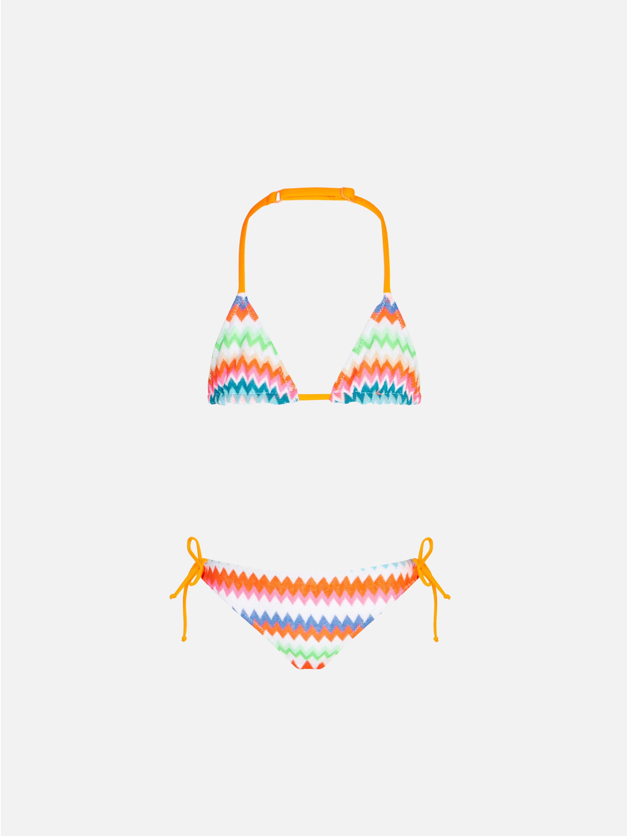 mc2-saint-barth-bikini-bambina-a-triangolo-con-fantasia-zig-zag-multicolore-e-la image 1
