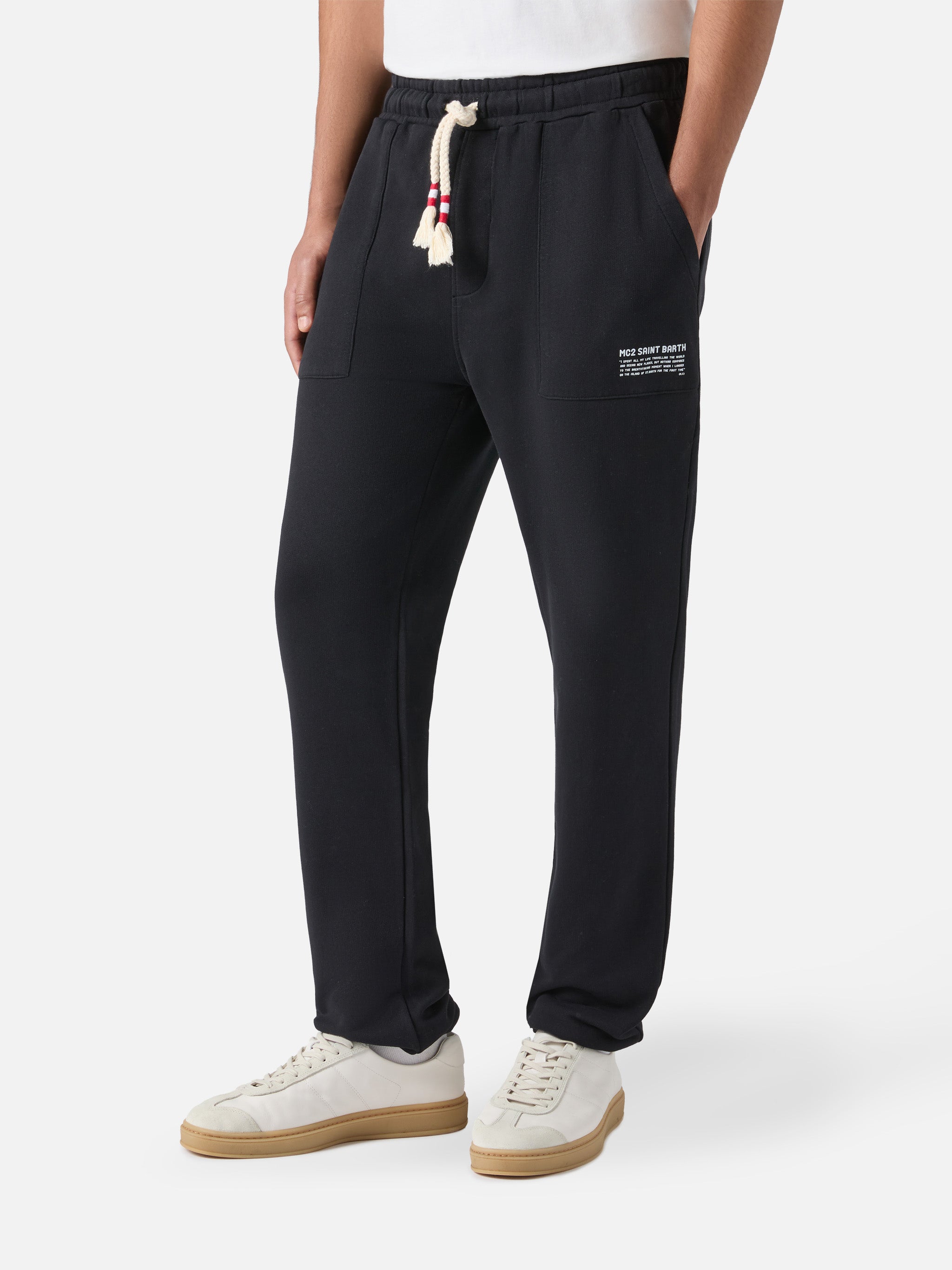 mc2-saint-barth-pantaloni-sportivi-bolt-in-pile-di-cotone-grigio-melange image 1