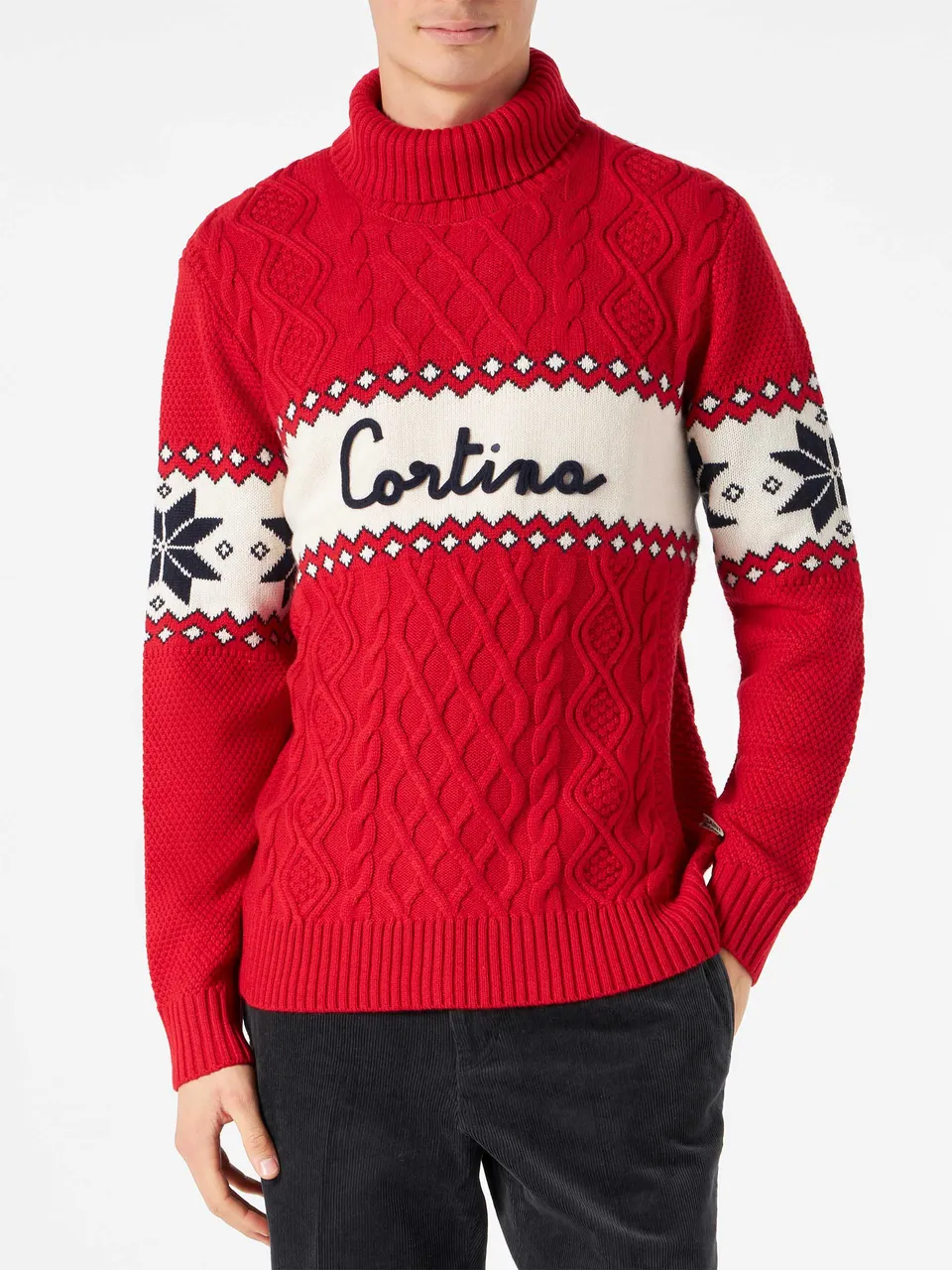 mc2-saint-barth-maglione-mezzo-collo-alto-cortina-rosso-uomo image 1