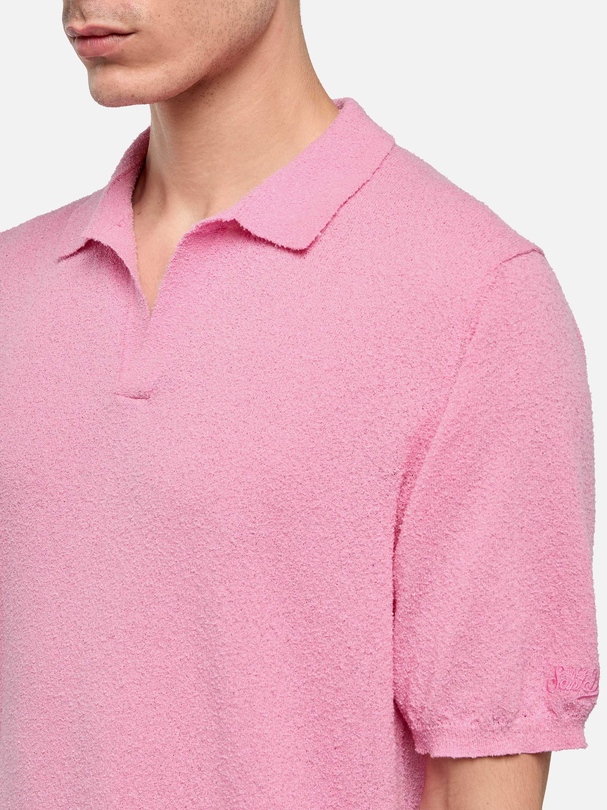 mc2-saint-barth-sloan-polo-uomo-senza-bottoni-in-spugna-rosa image 2