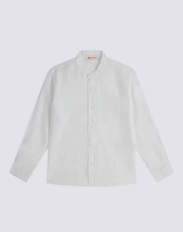 sundek-b821shli5tc-camicia-bambino-manica-lunga-in-lino-colletto-coreana image 1