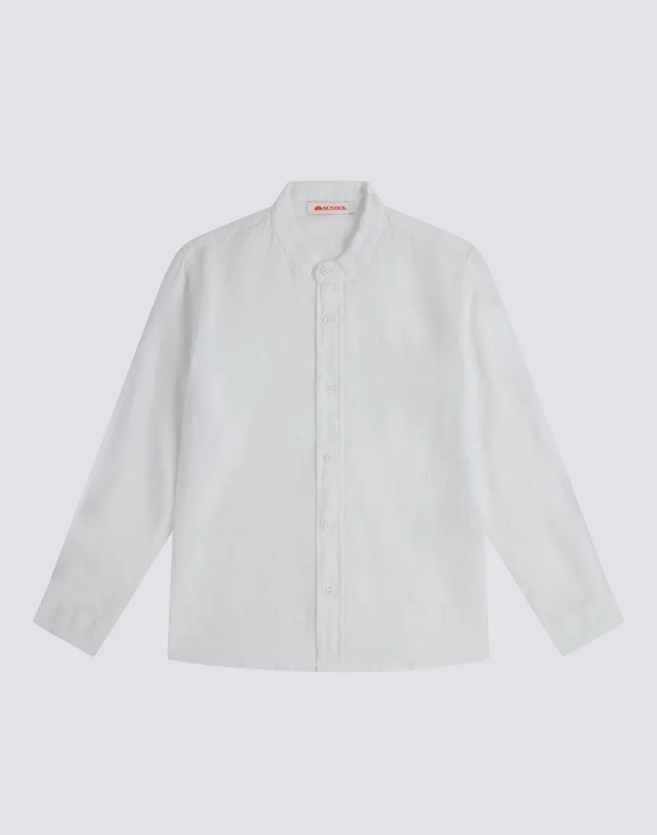 sundek-b821shli5tc-camicia-bambino-manica-lunga-in-lino-colletto-coreana image 1