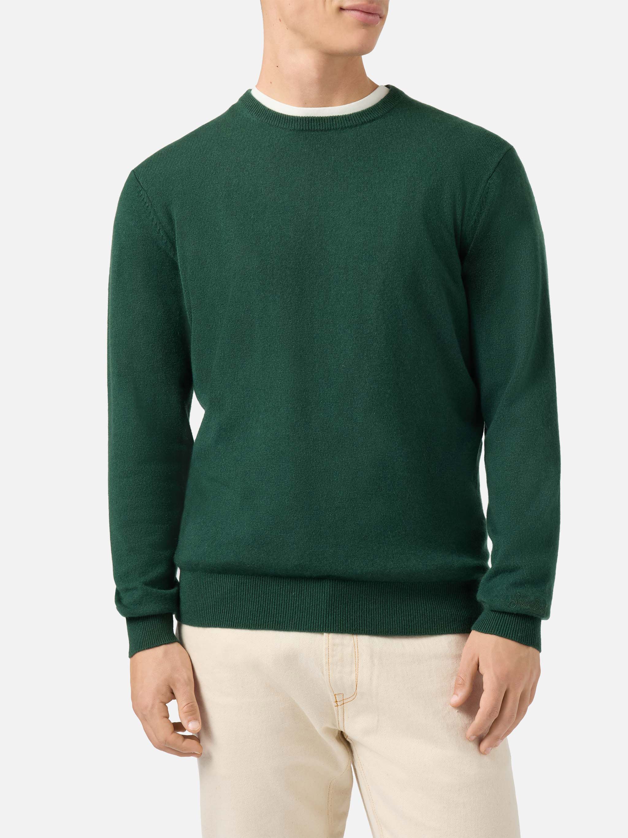 mc2-saint-barth-regent-maglione-uomo-100-cashmere-verde-scuro image 1