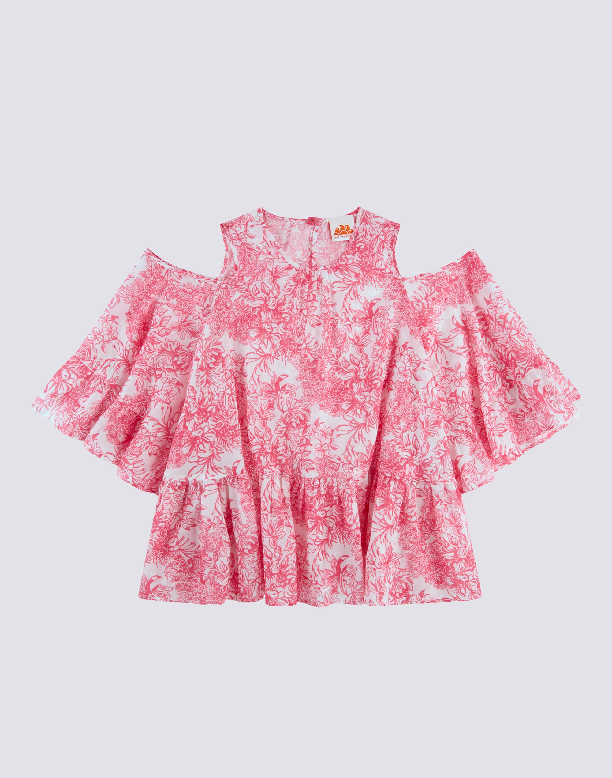 sundek-abito-corto-bambina-con-stampa-fleur-de-joie-a-maniche-lunghe image 1
