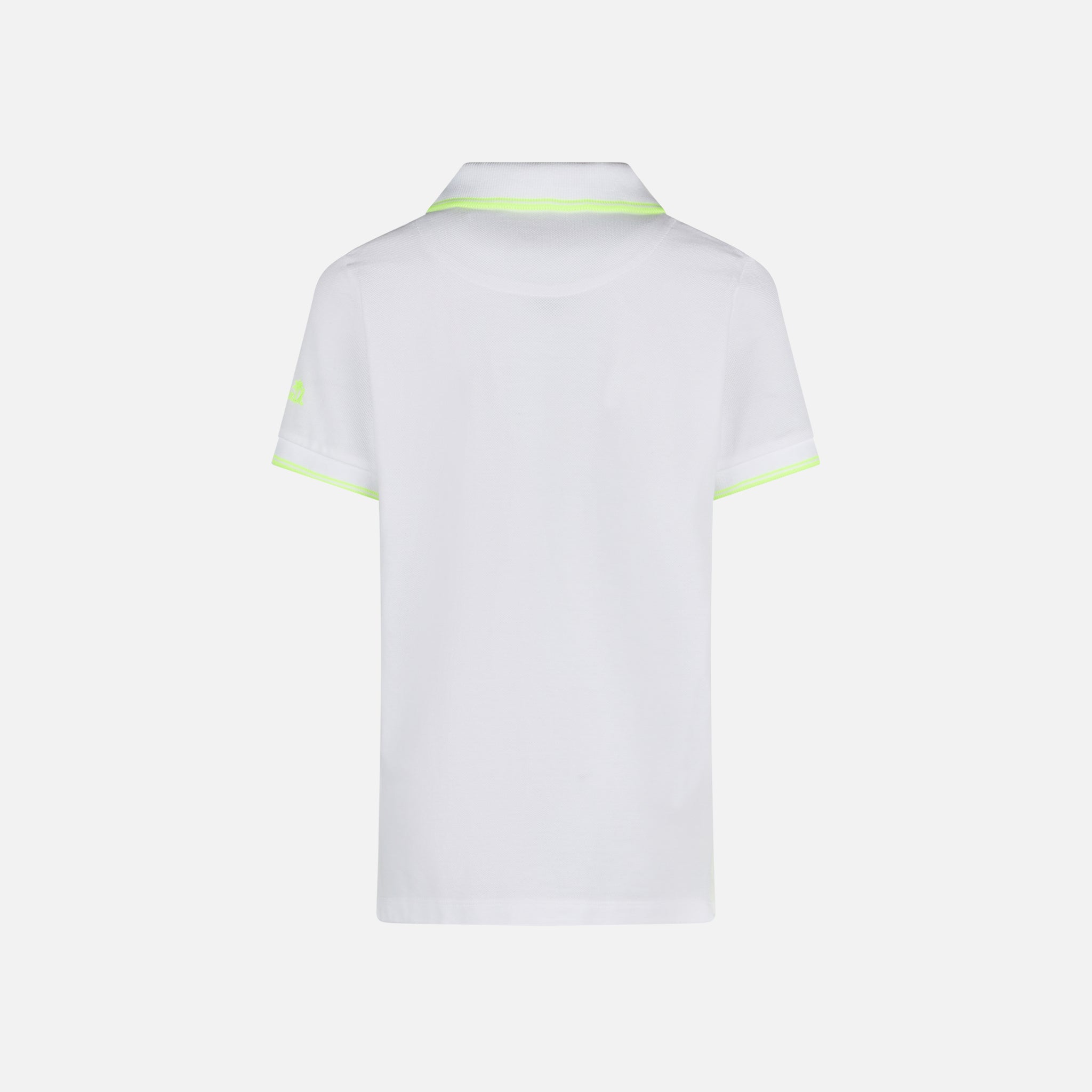 mc2-saint-barth-ecstasea-polo-bambino-in-piquet-bianco-con-logo-giallo-fluo image 3