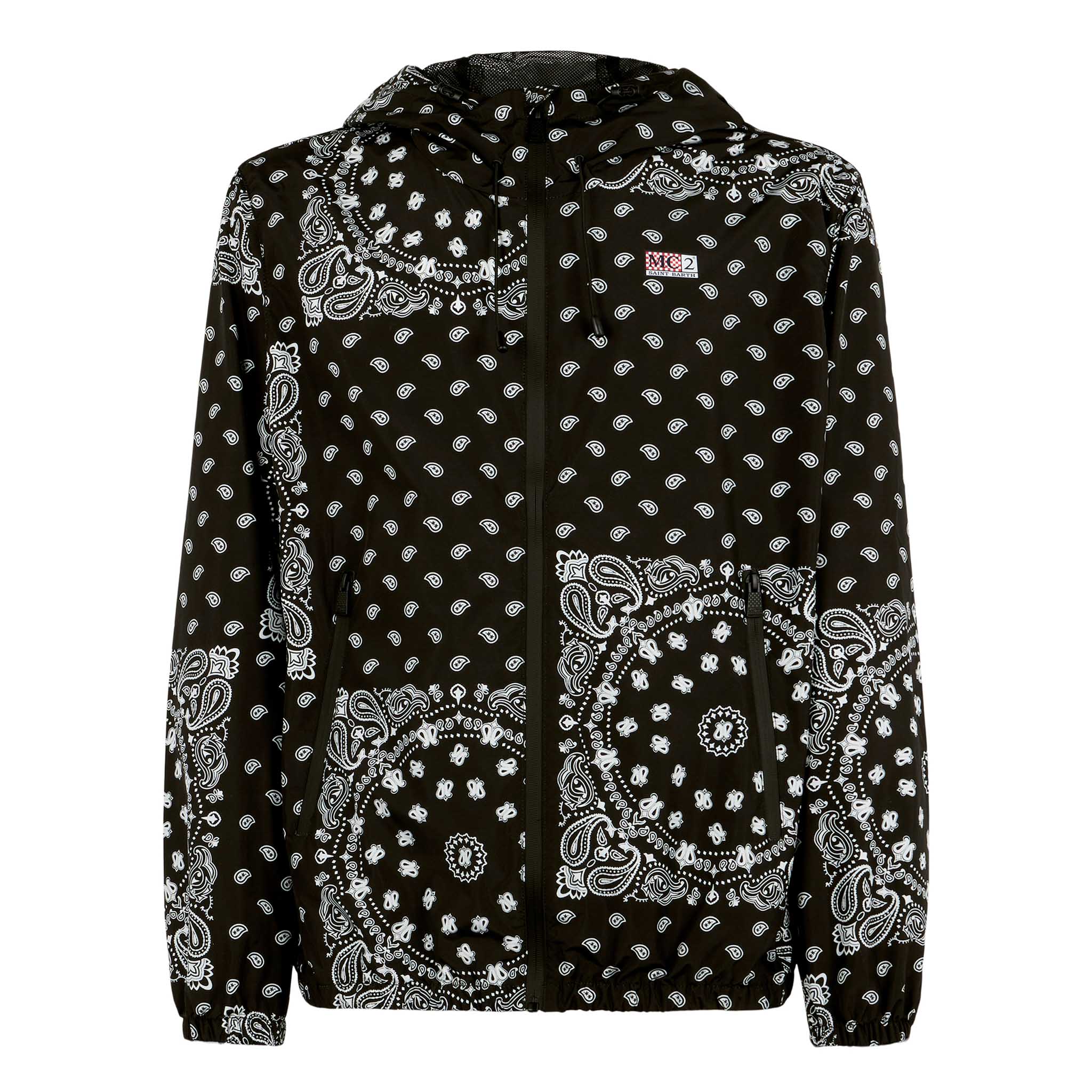 mc2-saint-barth-kauris-giacca-leggera-waterproof-stampa-bandana-nera-uomo image 4
