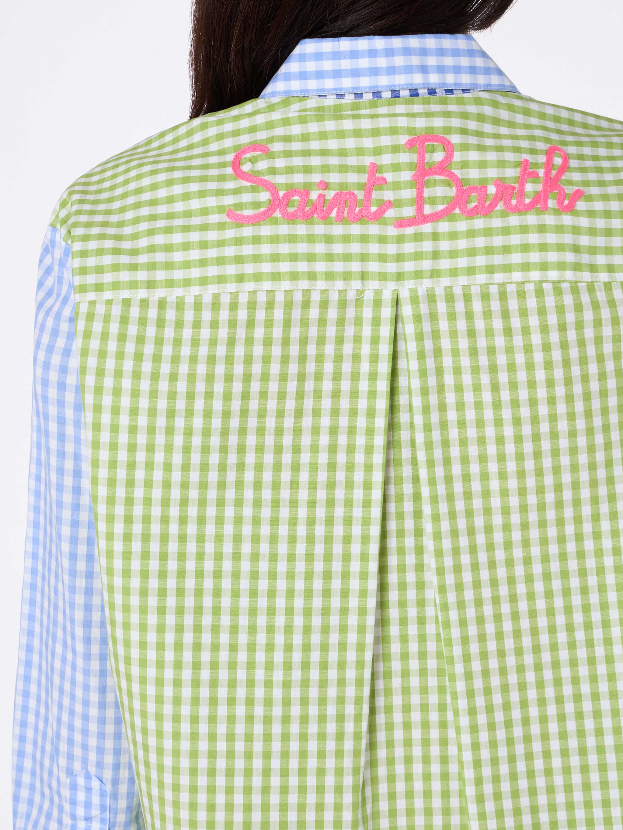 camicia-brigitte-mc2-saint-barth-in-cotone-stampa-vichy-multicolor image 3