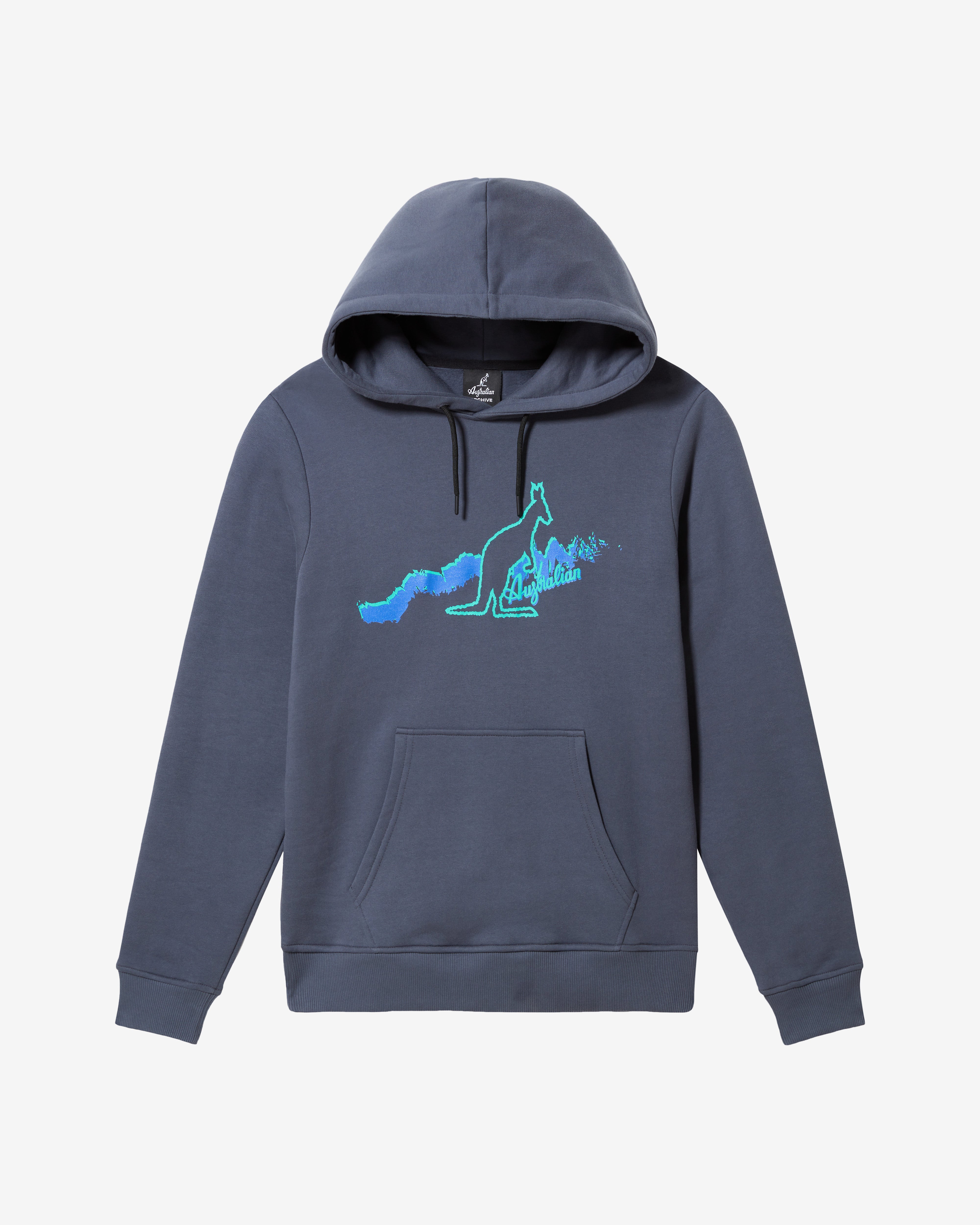 australian-road-hoodie-archive-grigio-titanio-felpa-cotone-cappuccio-made-in-ita image 6