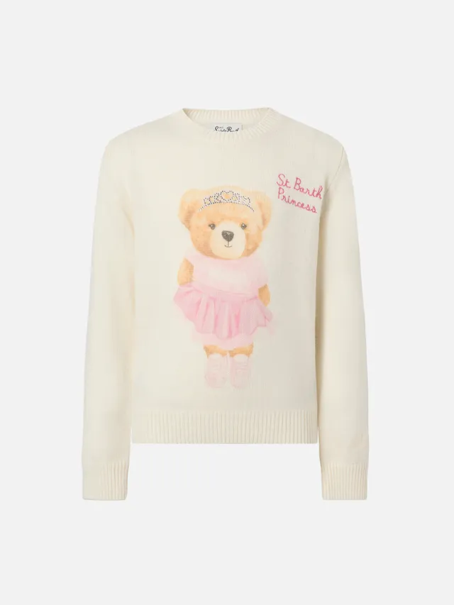 mc2-saint-barth-maglione-princess-bambina-in-misto-cashmere-con-orsetto image 1
