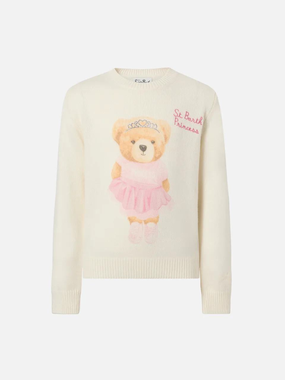 mc2-saint-barth-maglione-princess-bambina-in-misto-cashmere-con-orsetto image 1