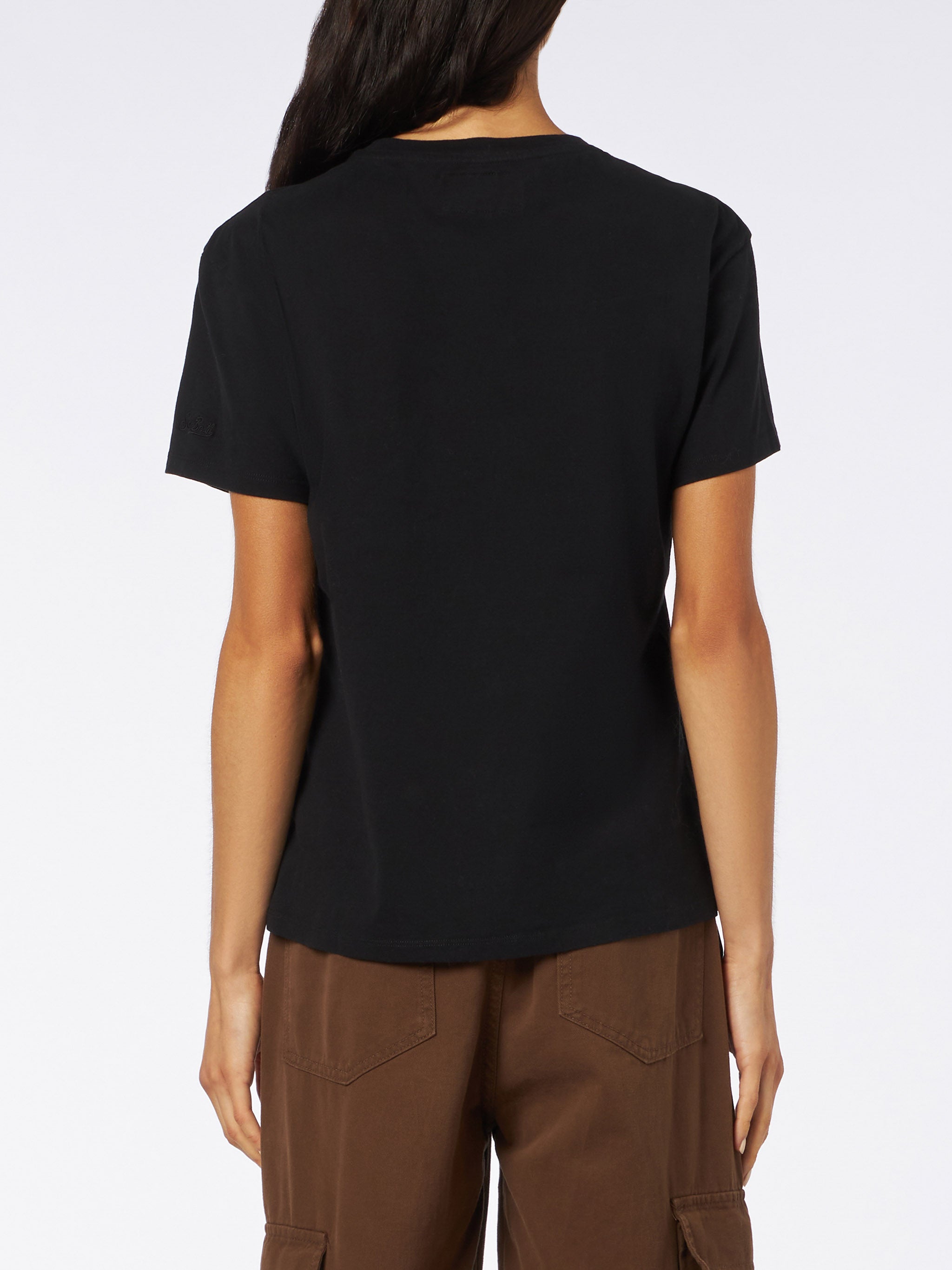 mc2-saint-barth-emilie-t-shirt-donna-cotone-nero-ricamo-apres-ski-queen image 3