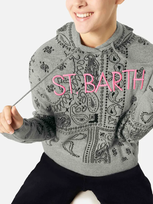 mc2-saint-barth-meg-felpa-crop-donna-misto-cashmere-fantasia-bandana-grigia image 1