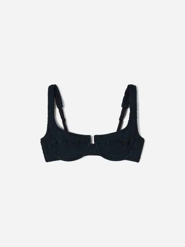 mc2-saint-barth-top-bikini-amira-balconette-in-tessuto-crinkle-nero-donna image 1