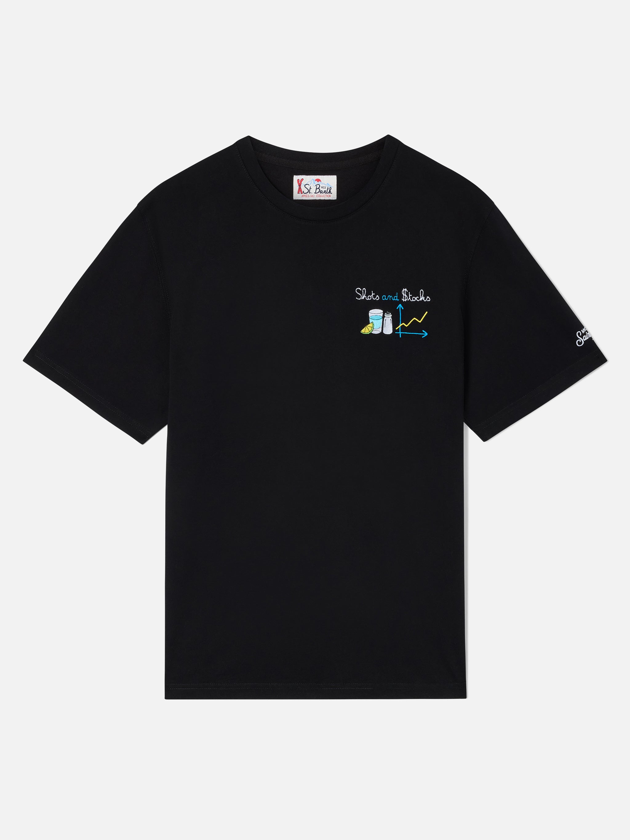 mc2-saint-barth-t-shirt-arnott-nera-ricamo-shots-and-tocks-uomo image 1