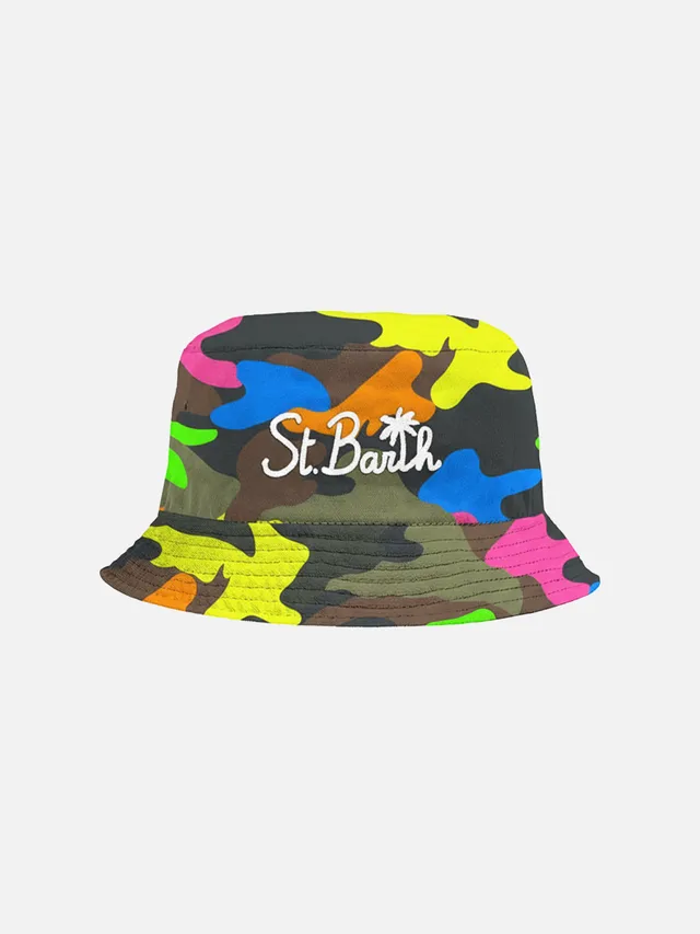 mc2-saint-barth-cappello-pescatore-cotone-multicolor-fluo-ricamo-st-barth image 1