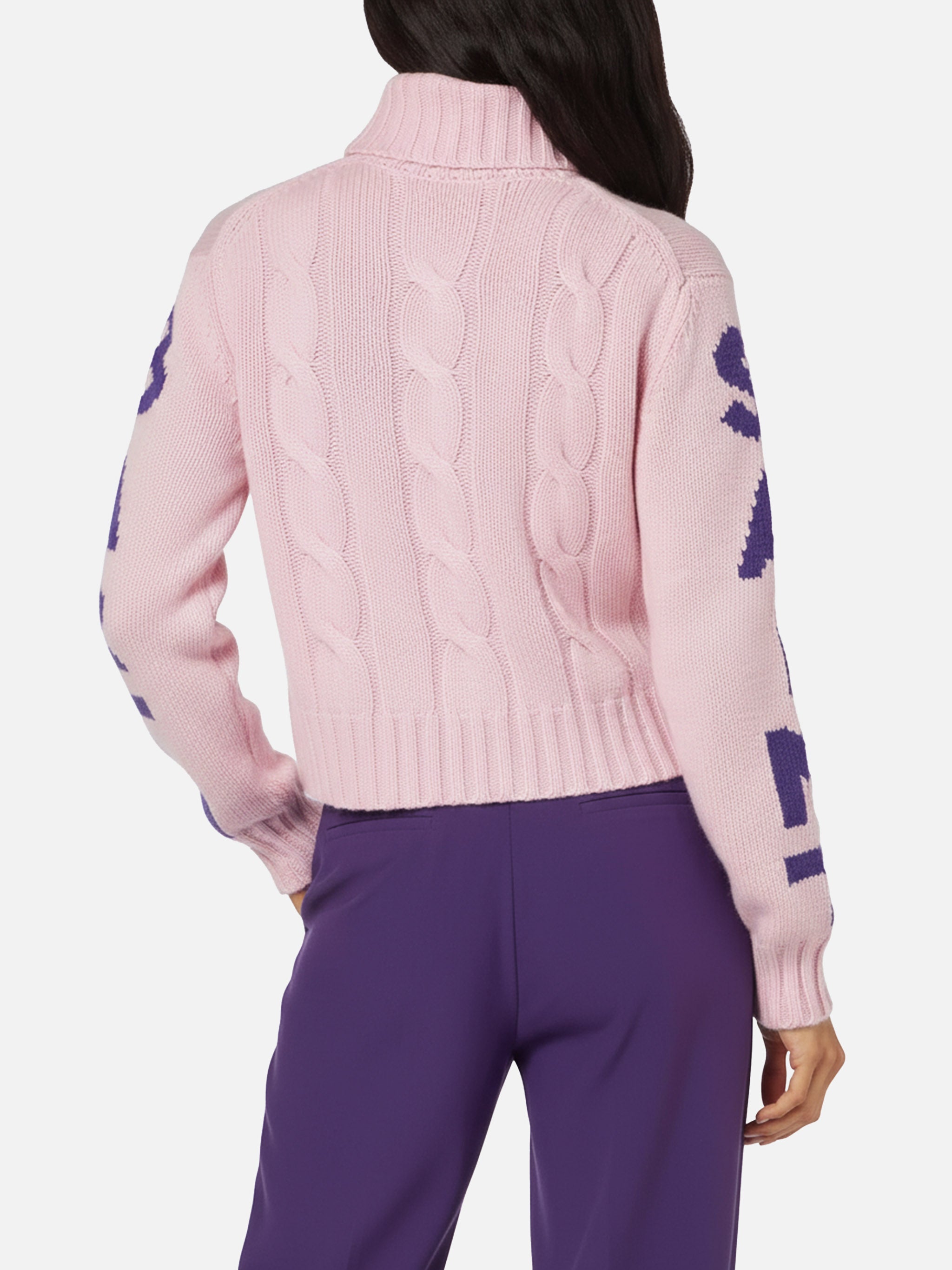 mc2-saint-barth-maglione-adler-collo-alto-in-maglia-intrecciata-rosa-con-jacquar image 2