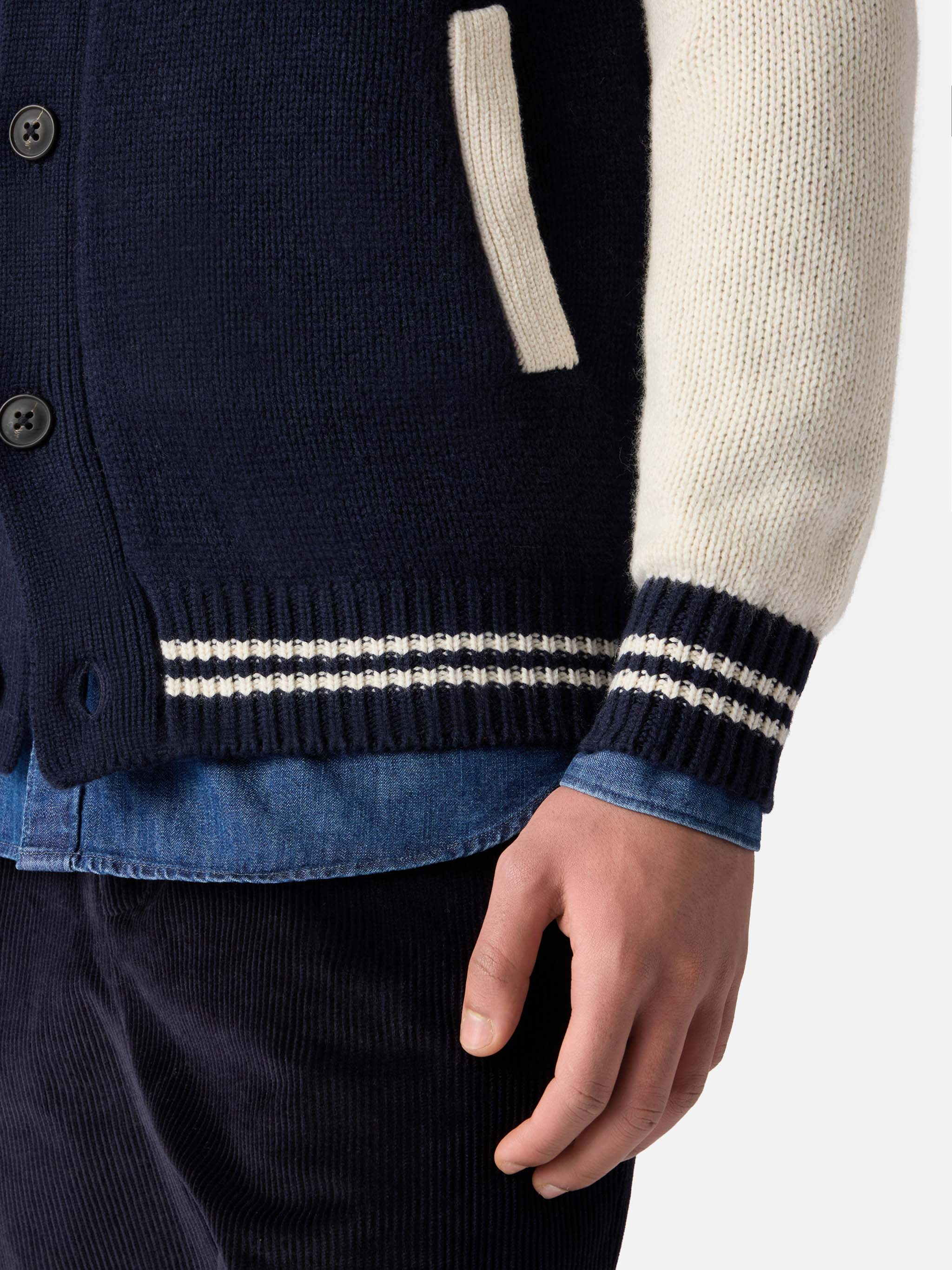 mc2-saint-barth-benjamin-bomber-uomo-in-maglia-blu-navy-stile-college image 4