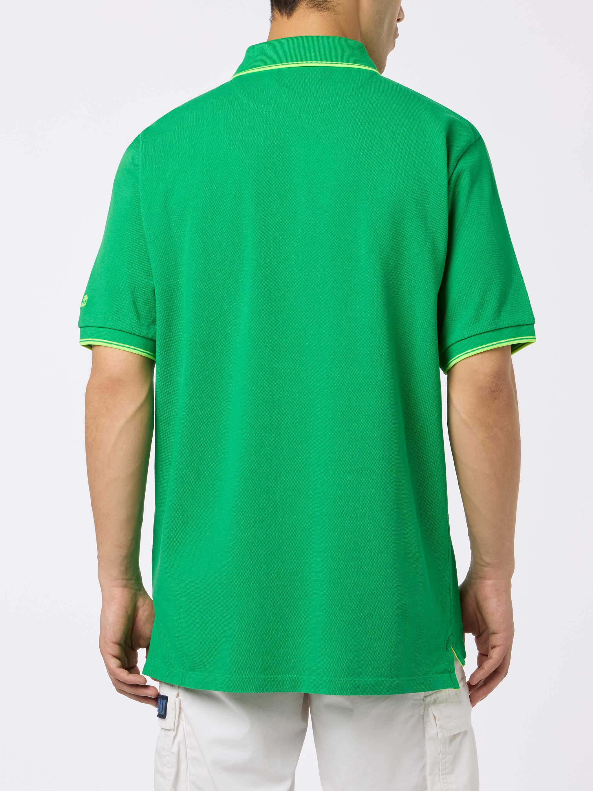 mc2-saint-barth-beverly-hills-polo-verde-in-cotone-piqu-con-ricamo-palme image 3