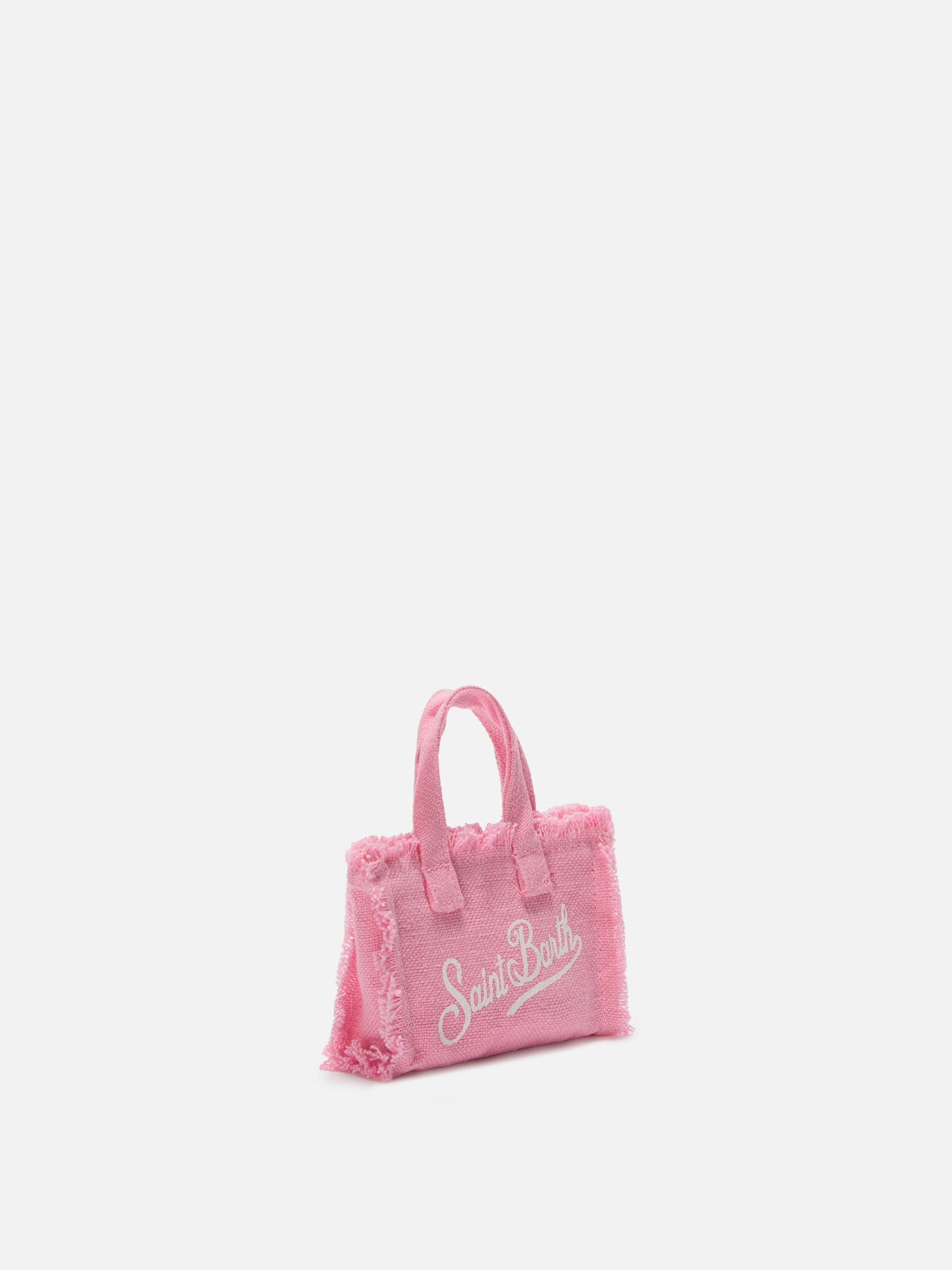 mc2-saint-barth-keychain-mini-borsa-in-lino-rosa-con-logo-stampato image 4