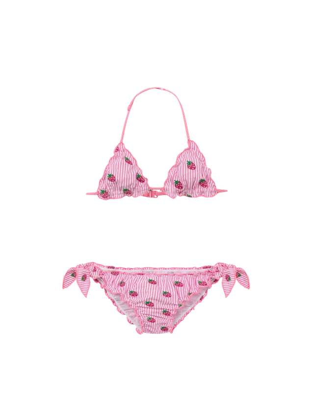 mc2-saint-barth-bikini-triangolo-cris-bambina-seersucker-rosa-fragoline image 1