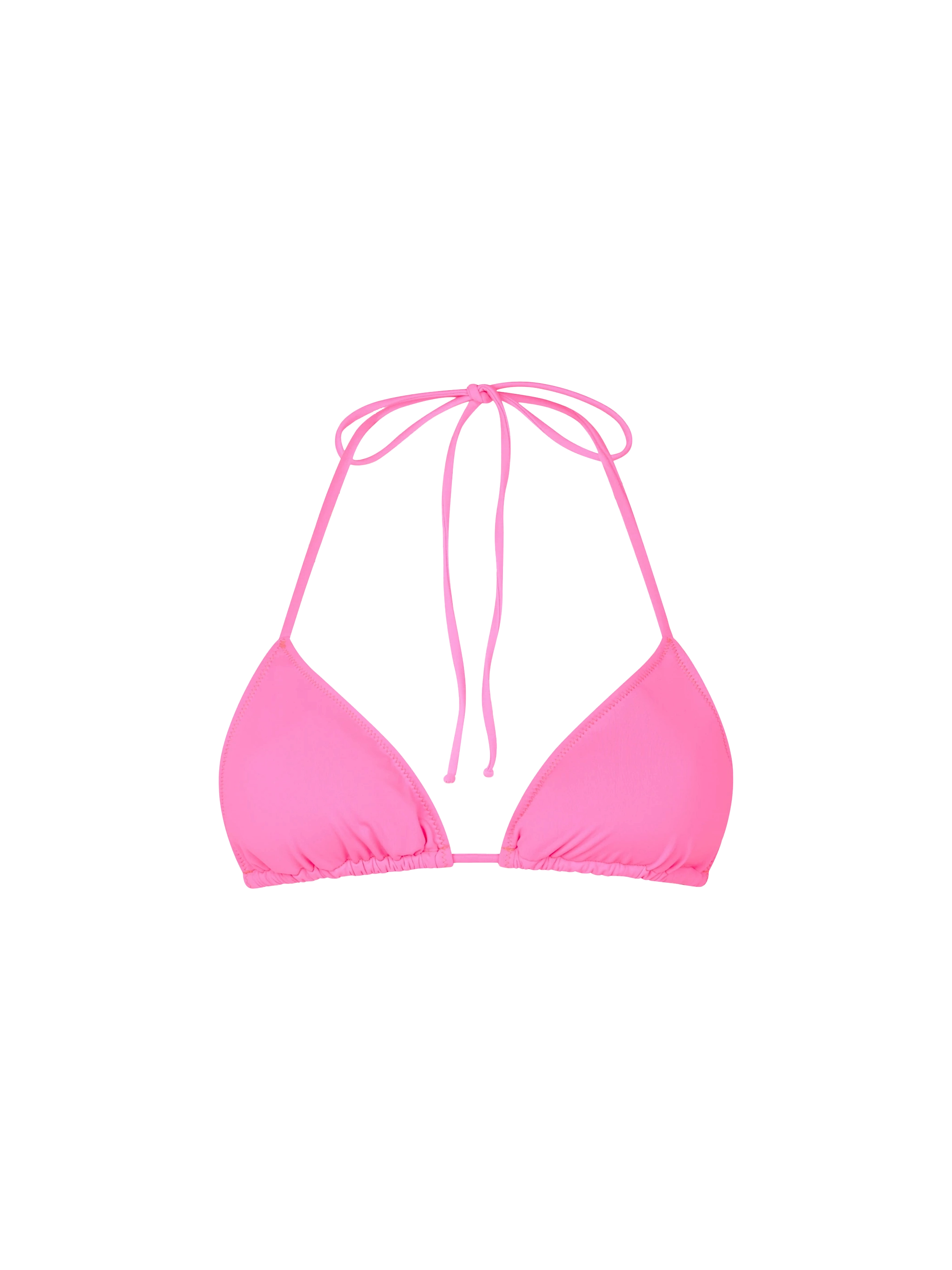 mc2-saint-barth-top-bikini-donna-leah-triangolo-rosa-fluo-elasticizzato image 1