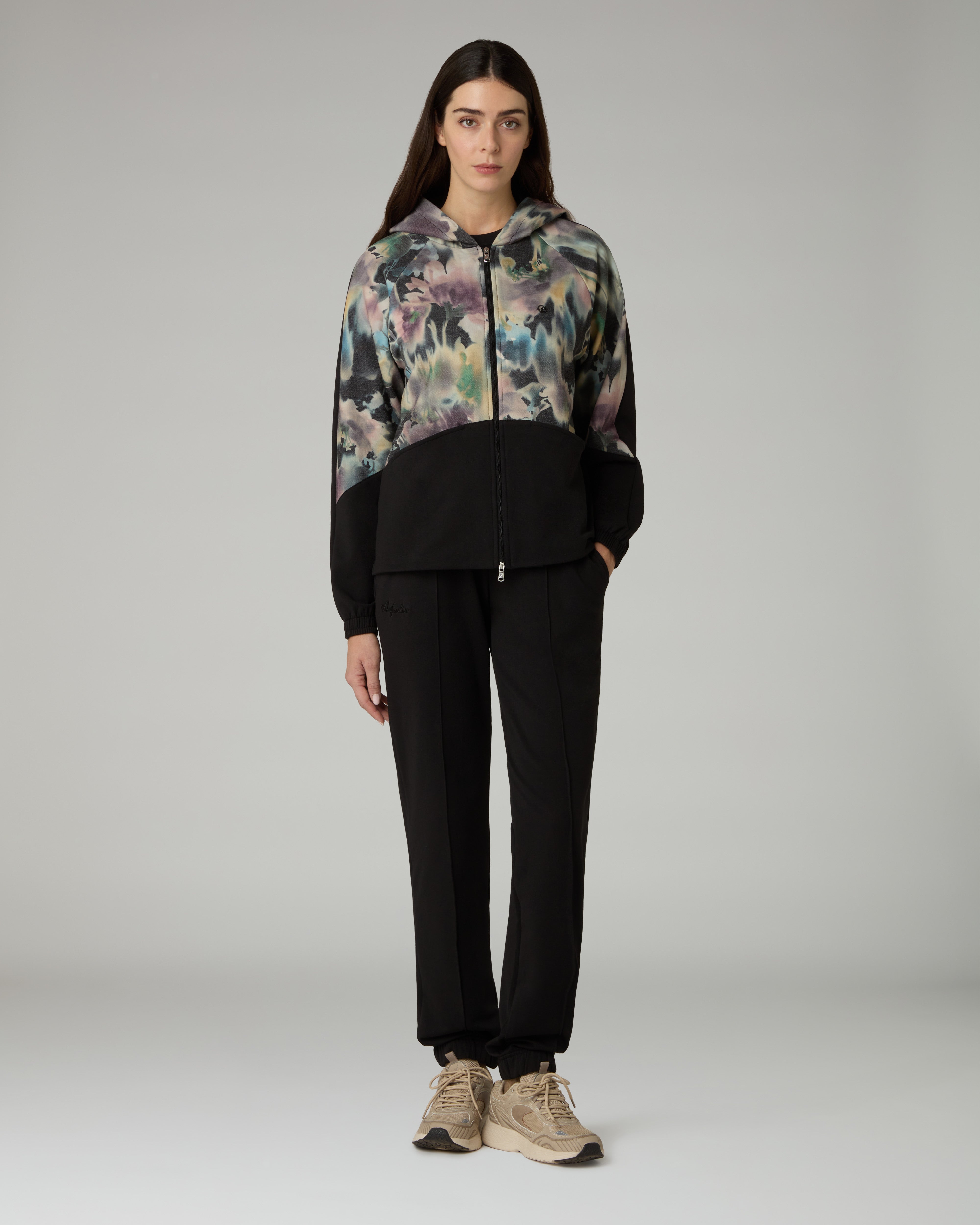australian-dusty-fleece-tracksuit-tuta-in-felpa-nera-stampata image 1