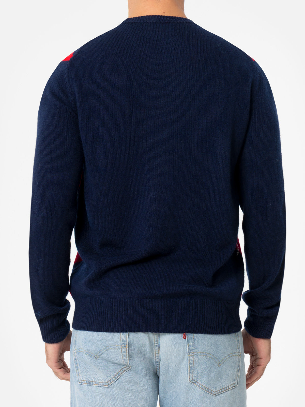 mc2-saint-barth-heron-maglione-girocollo-uomo-jacquard-argyle-st-moritz-blu image 3