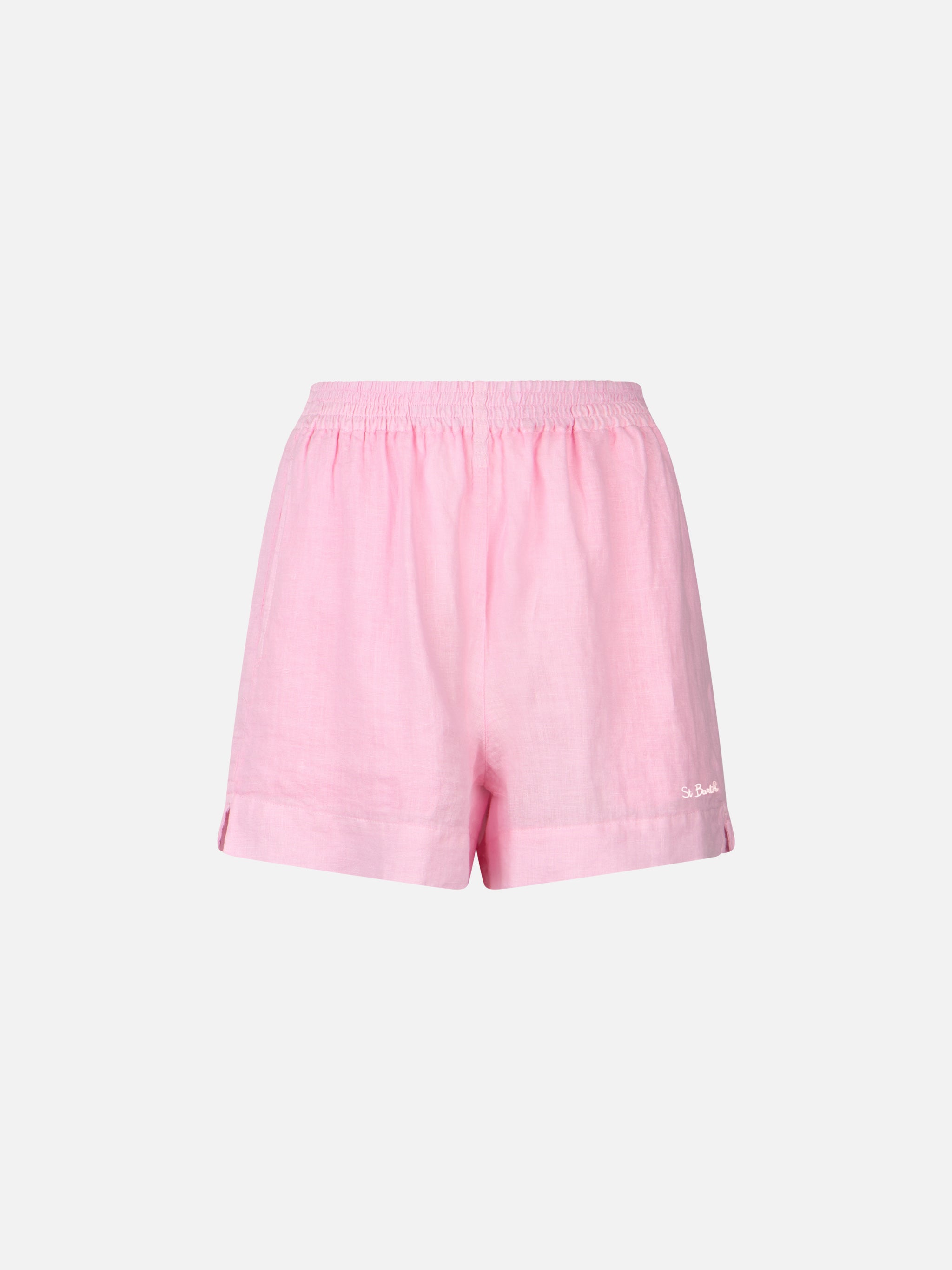 mc2-saint-barth-short-meave-in-lino-rosa-donna image 4