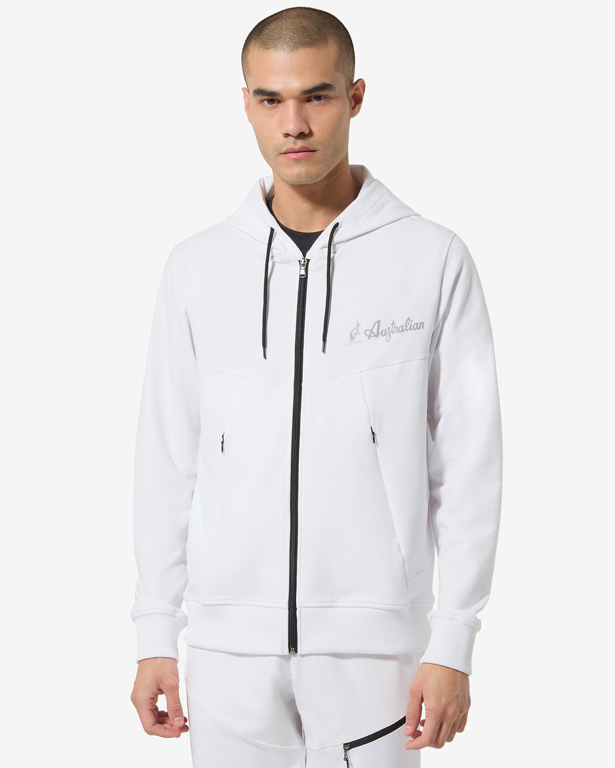 australian-gen-track-jacket-felpa-sportiva-con-cappuccio-bianco image 1