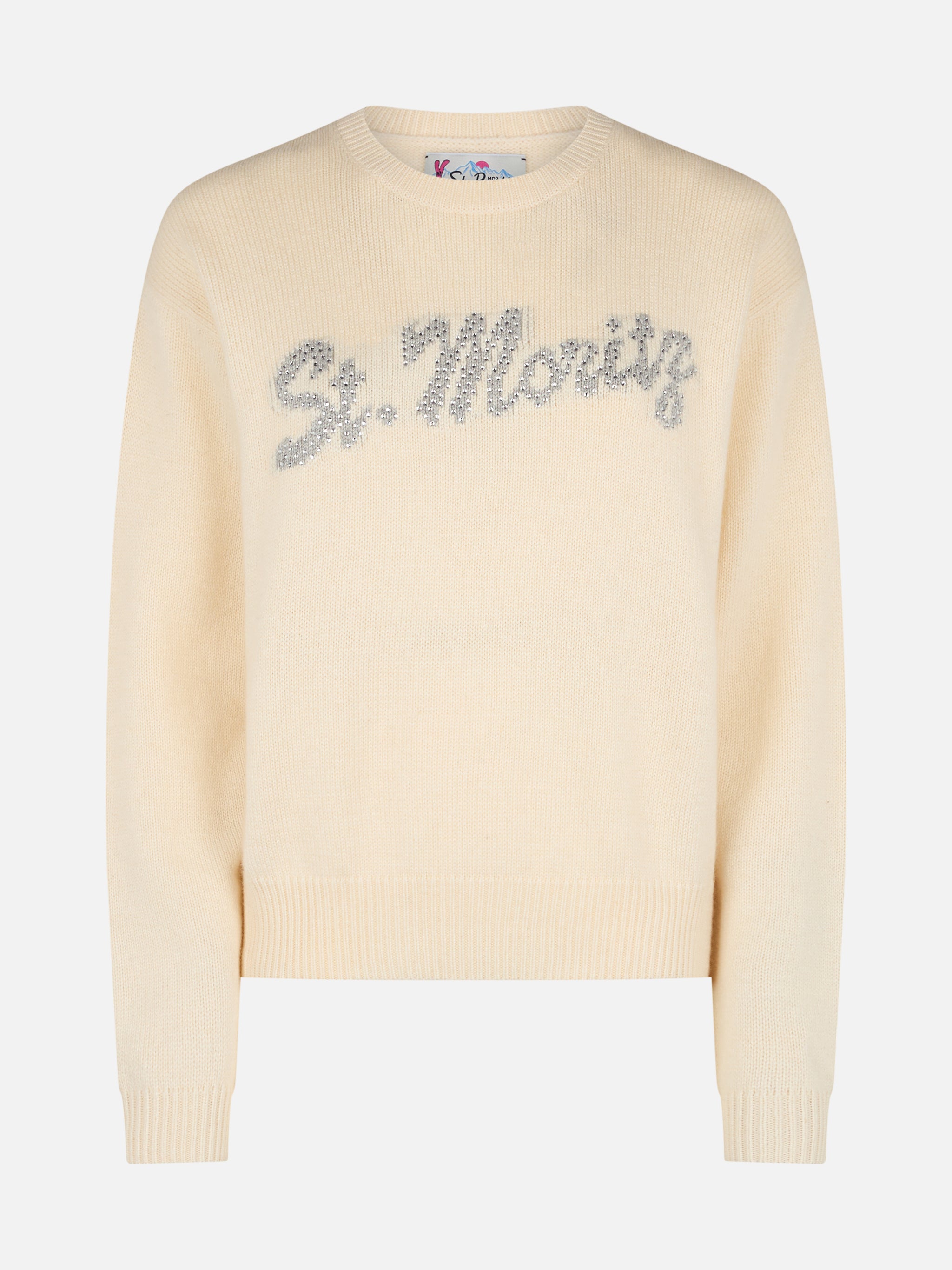 mc2-saint-barth-louise-maglia-donna-bianca-strass-st-moritz-special-edition image 3