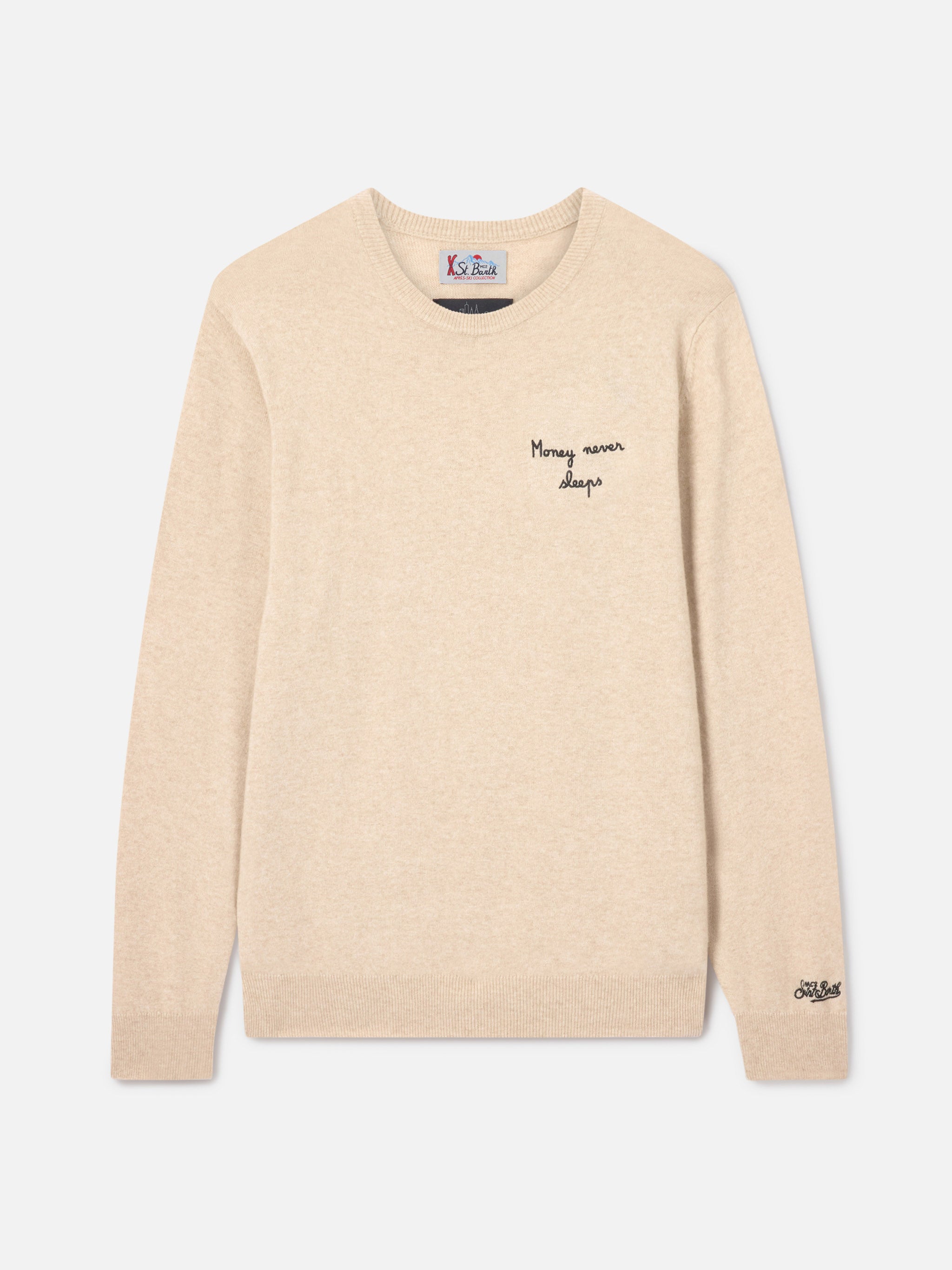mc2-saint-barth-heron-light-maglione-uomo-beige-ricamo-wall-street image 5