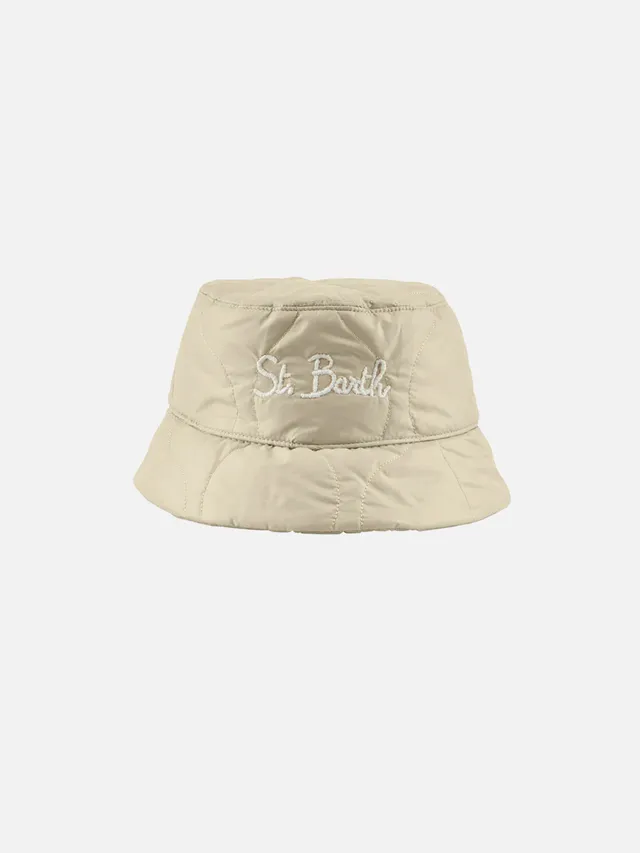 mc2-saint-barth-jude-bucket-hat-beige-tinta-unita-in-tessuto-tecnico-trapuntato image 1