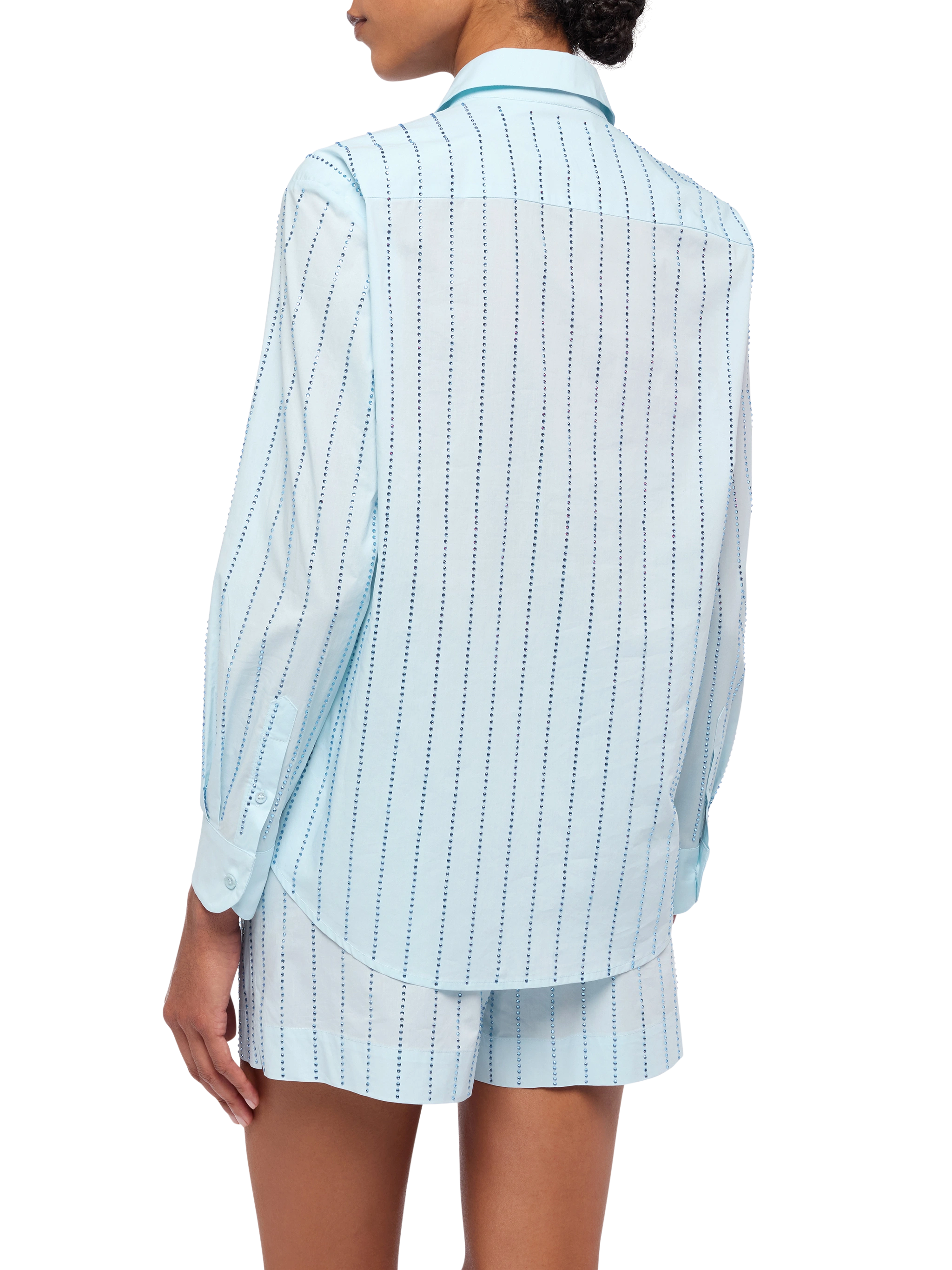 mc2-saint-barth-camicia-donna-meredith-popeline-cotone-blu-con-strass image 3