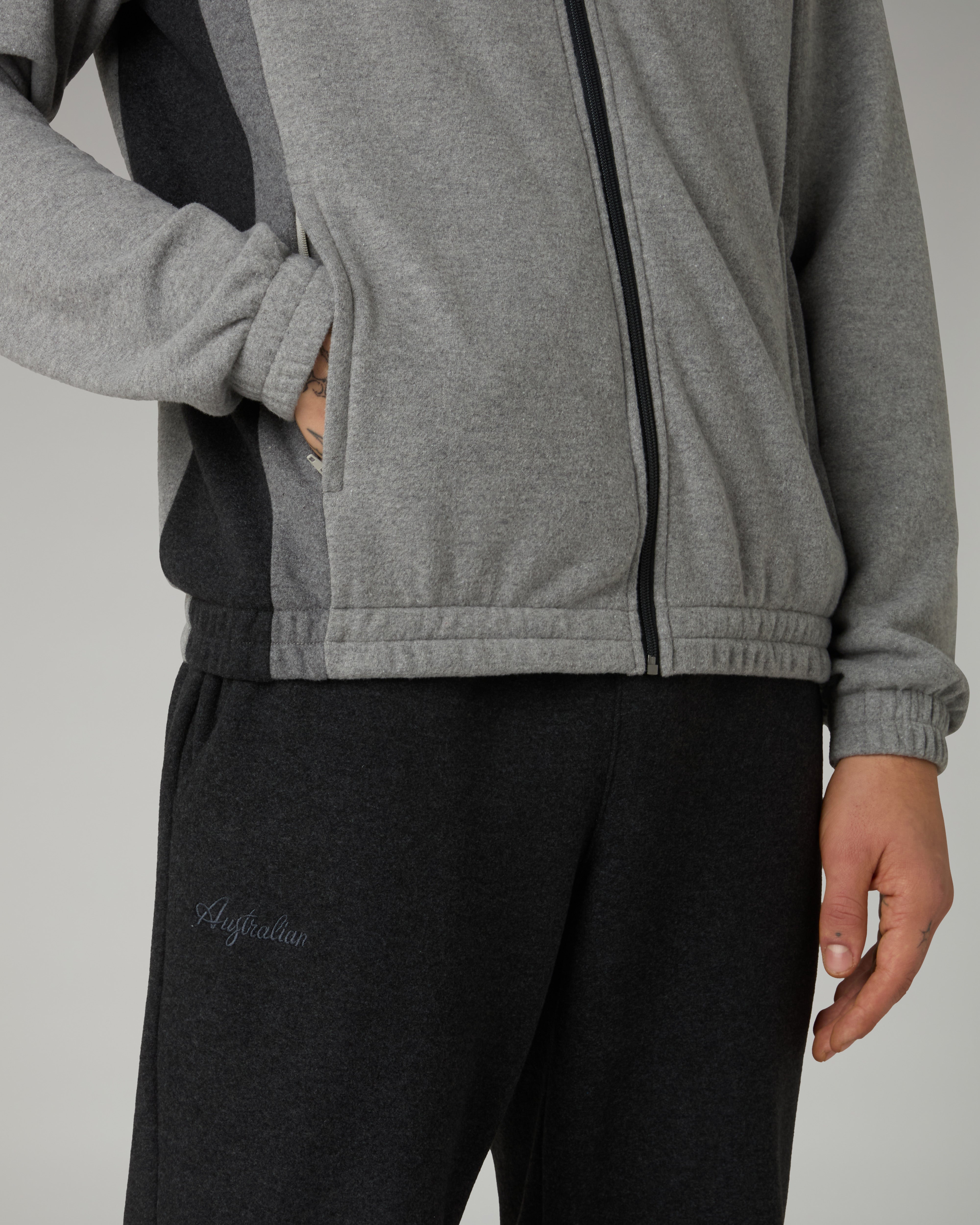 australian-legacy-tracksuit-tuta-grigio-melange-in-softech image 5