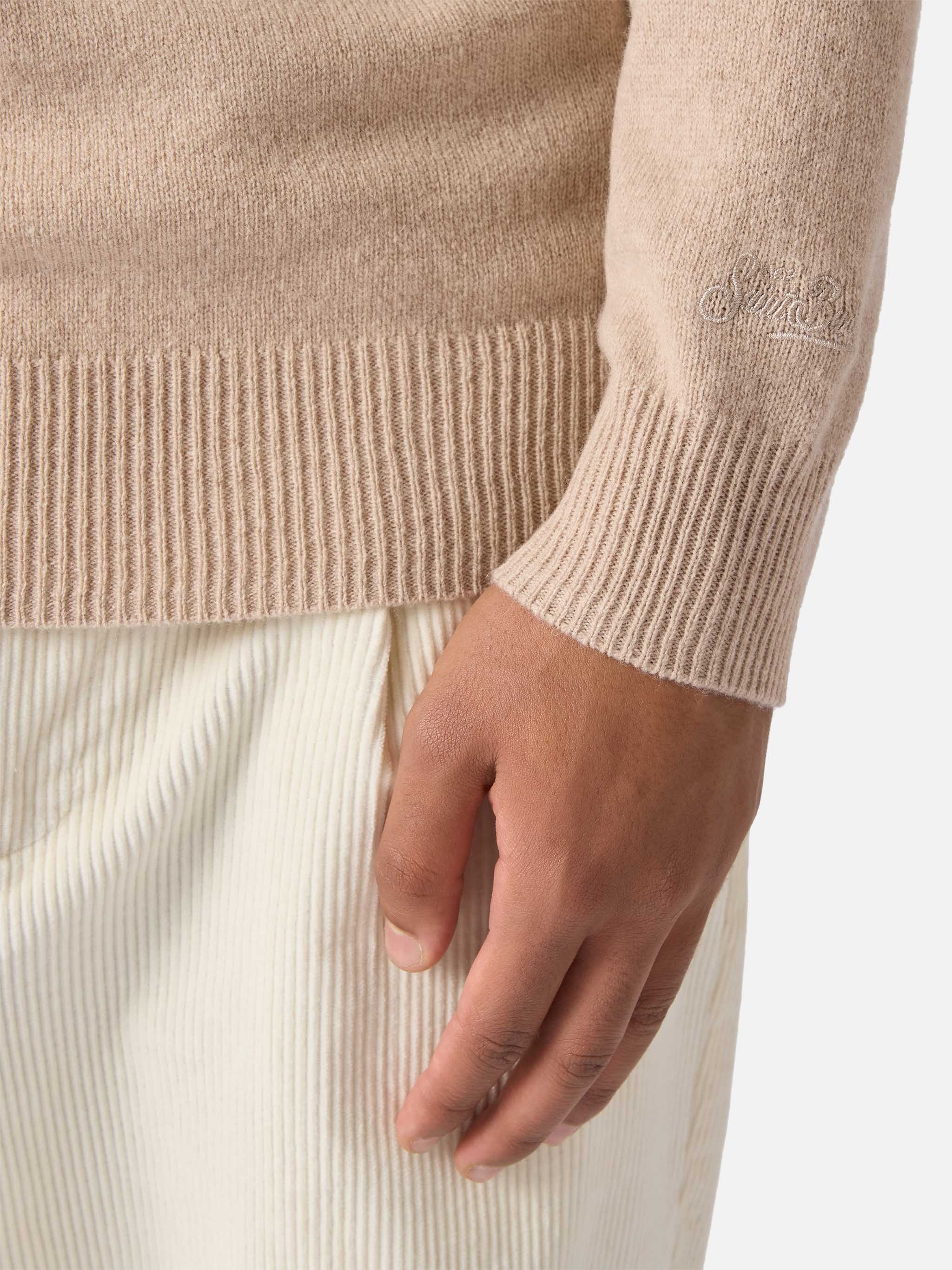 mc2-saint-barth-pullover-mezza-zip-jermyn-in-lambswool-beige image 4