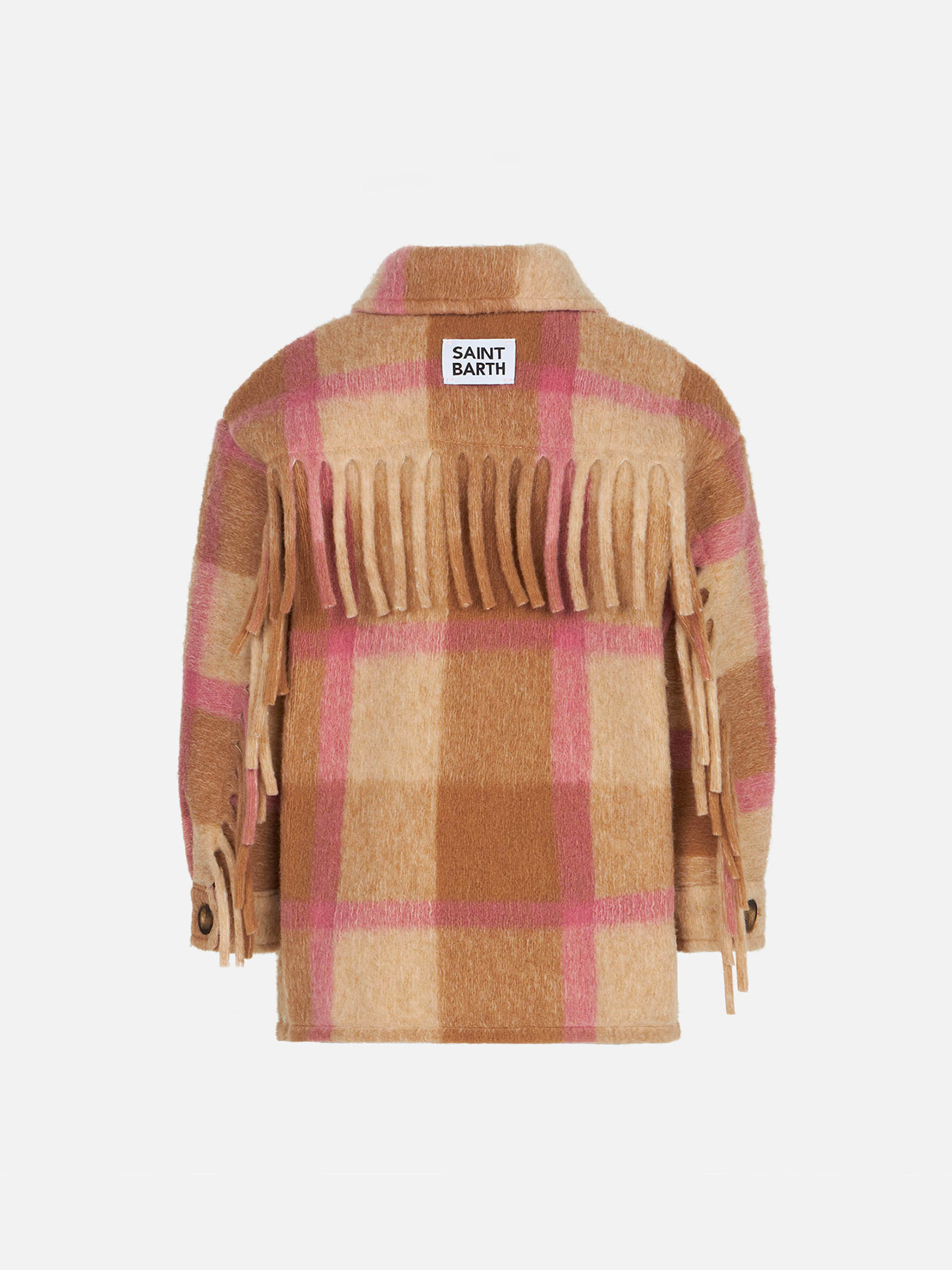 mc2-saint-barth-sikelia-sovracamicia-bambina-tartan-bianca-frange-oversize image 2