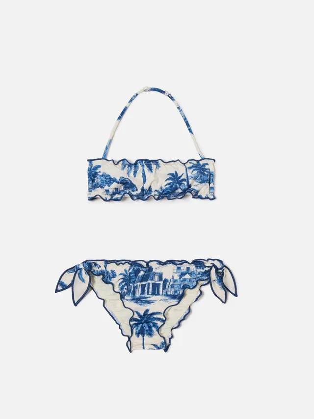 mc2-saint-barth-emy-bikini-da-bambina-con-stampa-toile-de-jouy-blu image 1