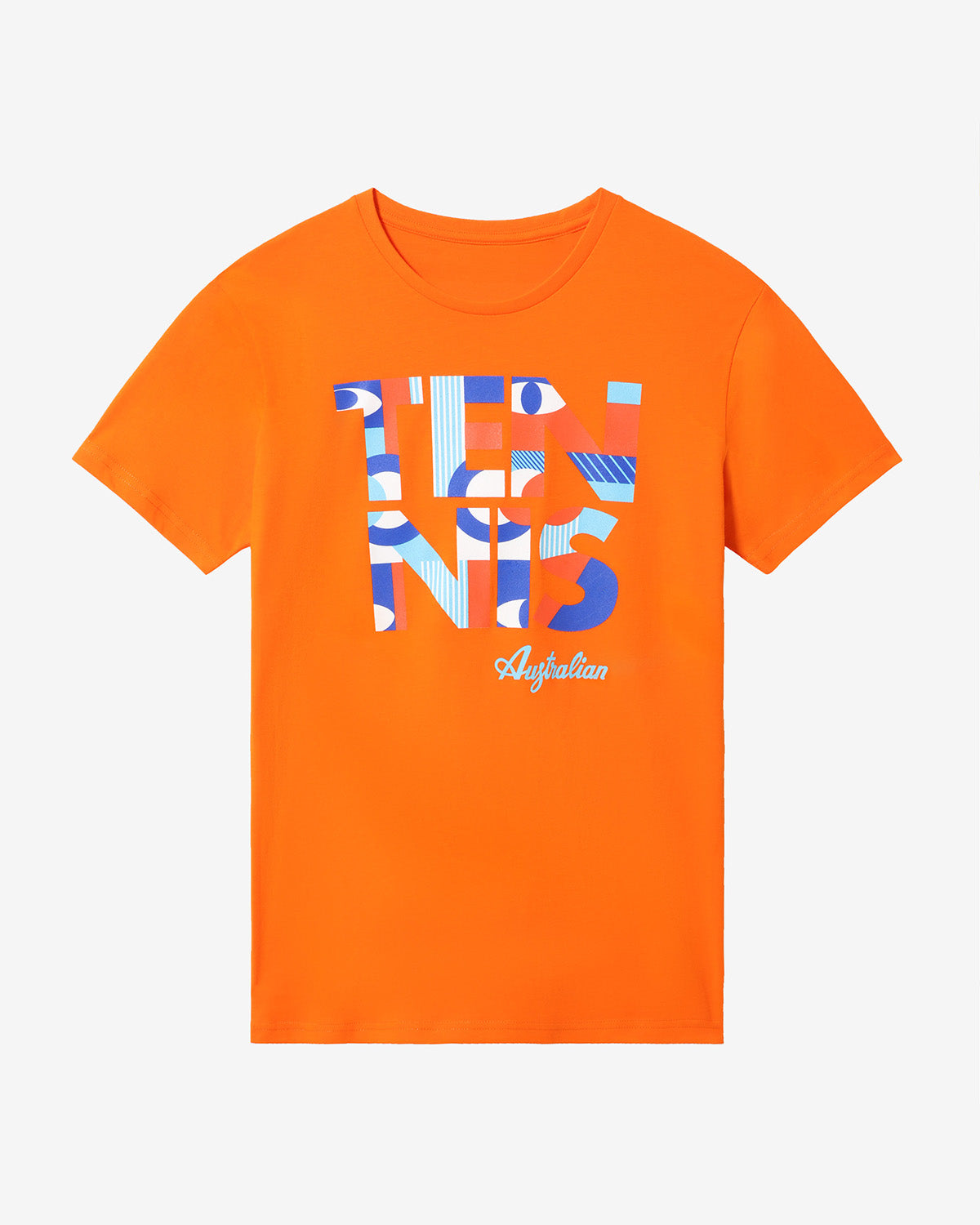 australian-tennis-geometry-t-shirt-arancio-acceso-maglia-cotone image 4
