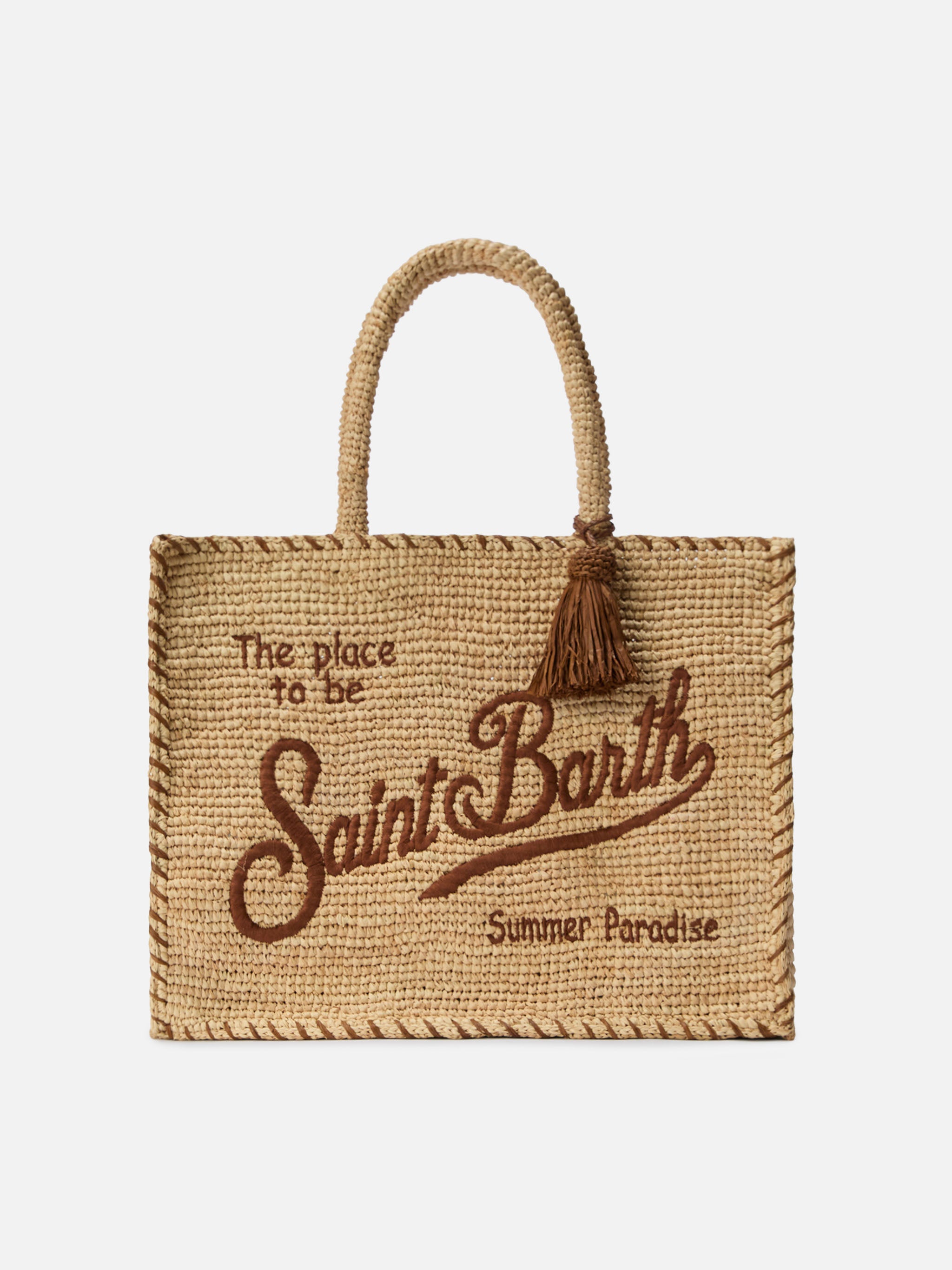 mc2-saint-barth-vanity-borsa-mare-donna-raffia-beige-con-dettagli-marroni image 1