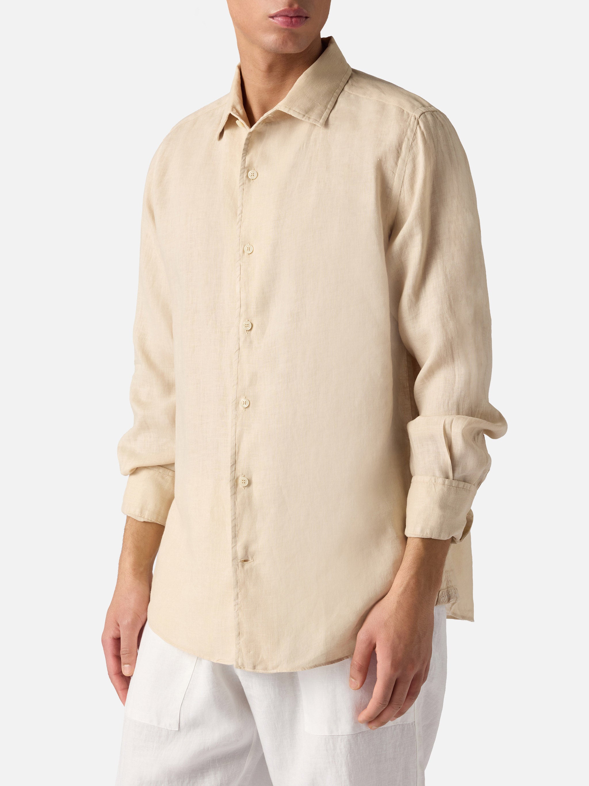 mc2-saint-barth-camicia-raphael-beige-in-lino-con-tintura-minerale image 1