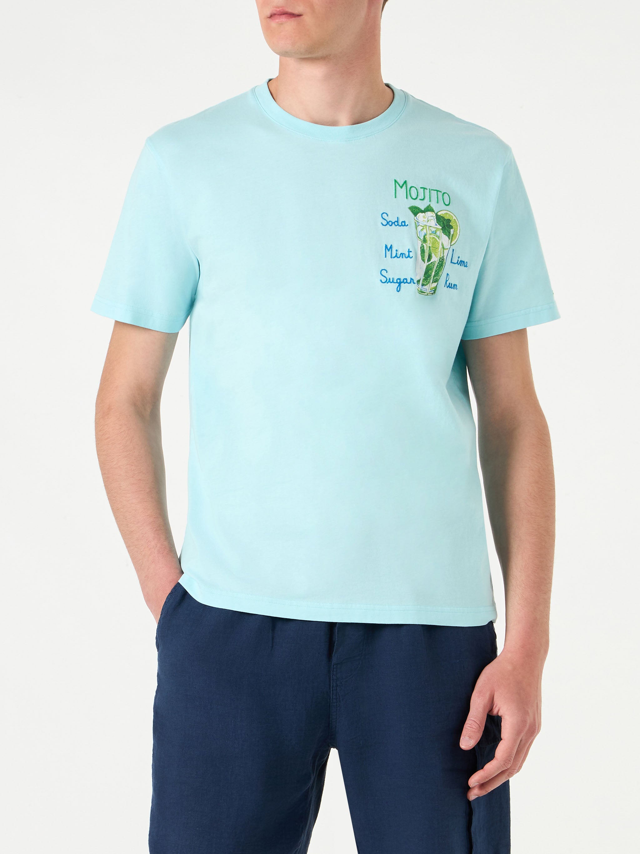 mc2-saint-barth-t-shirt-mojito-ricamo-in-cotone-verde-acqua image 3