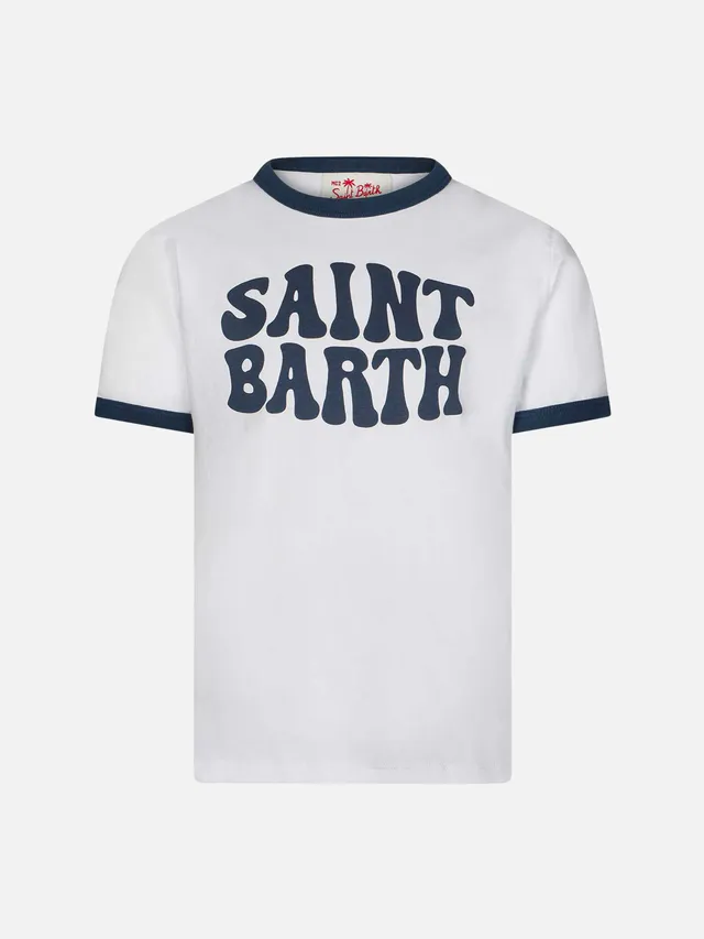 t-shirt-bianca-da-bambino-mc2-saint-barth-in-cotone-con-stampa-groovy-saint-bart image 1