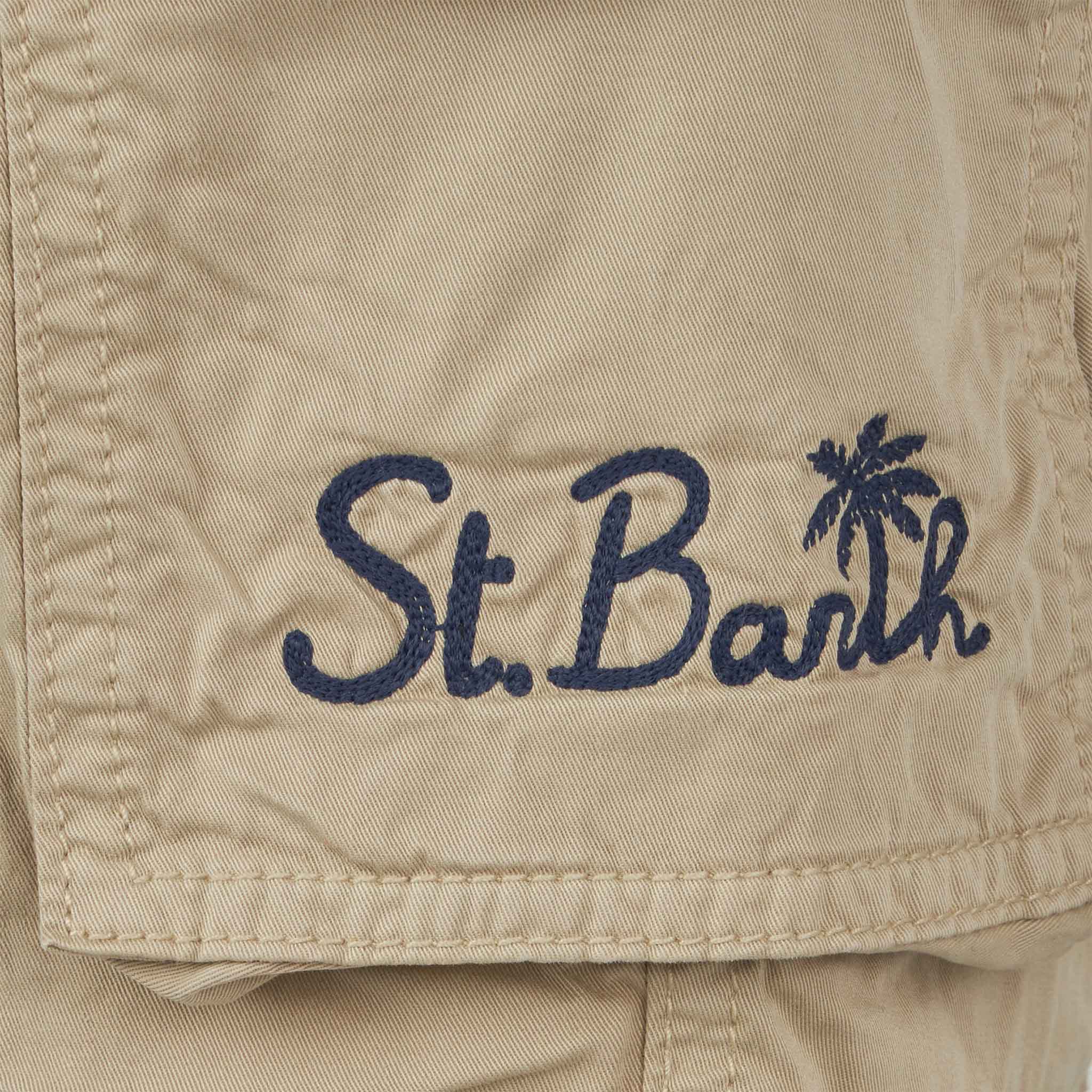 mc2-saint-barth-pantaloncini-cargo-bambino-in-cotone-beige-con-tasche image 3