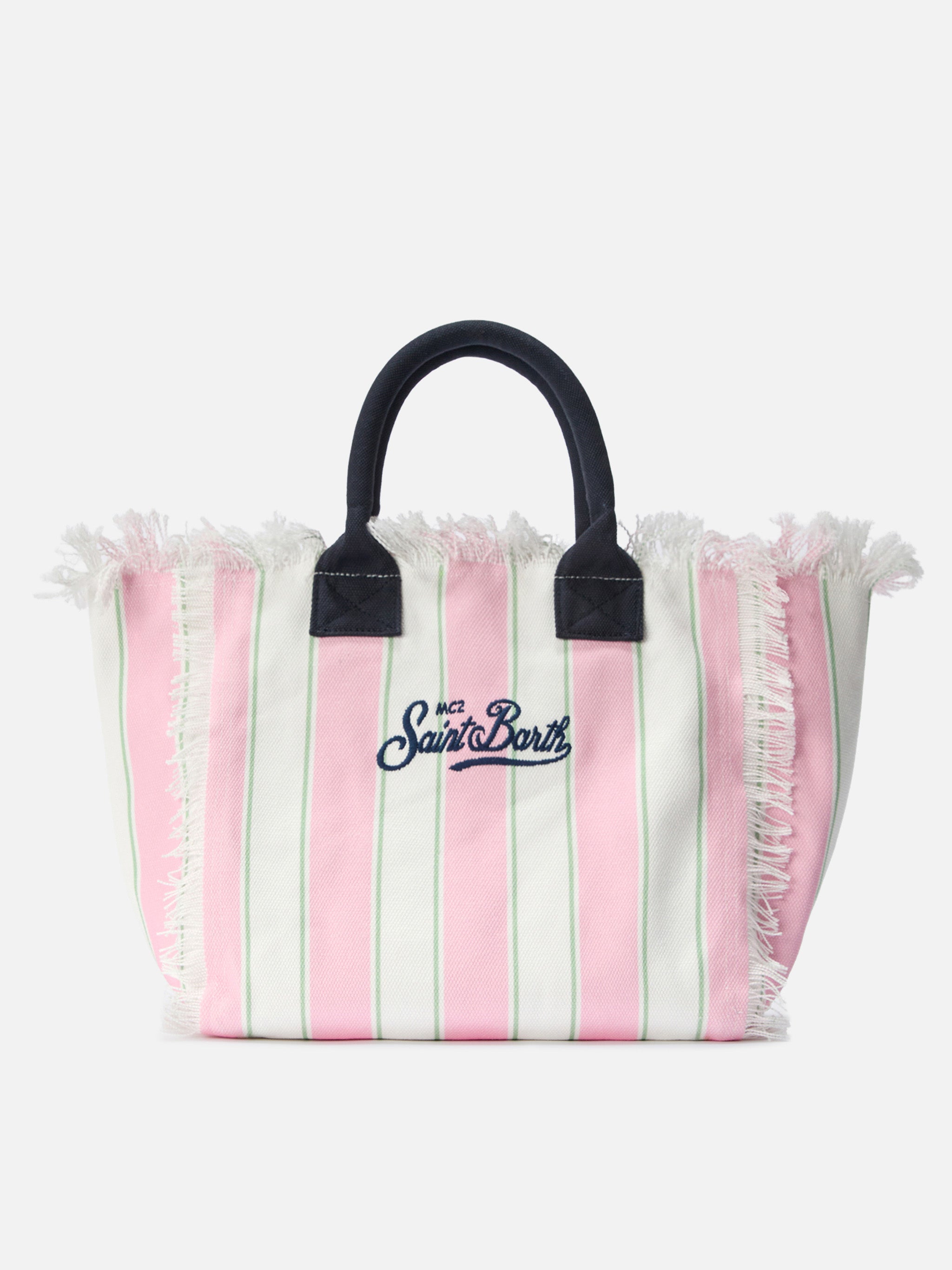 mc2-saint-barth-vanity-regular-borsa-tote-canvas-a-righe-verticali-rosa image 4