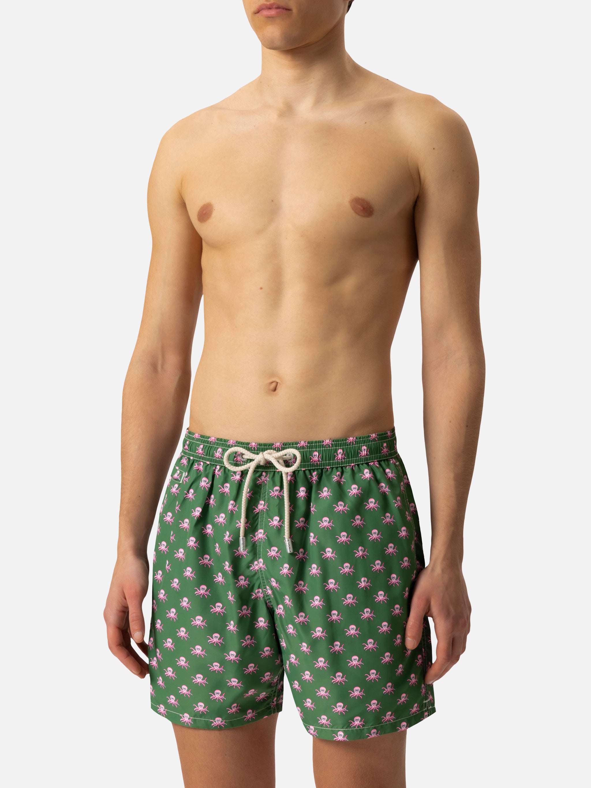 mc2-saint-barth-lighting-costume-mare-uomo-polipo-verde-militare-poliestere-rici image 5