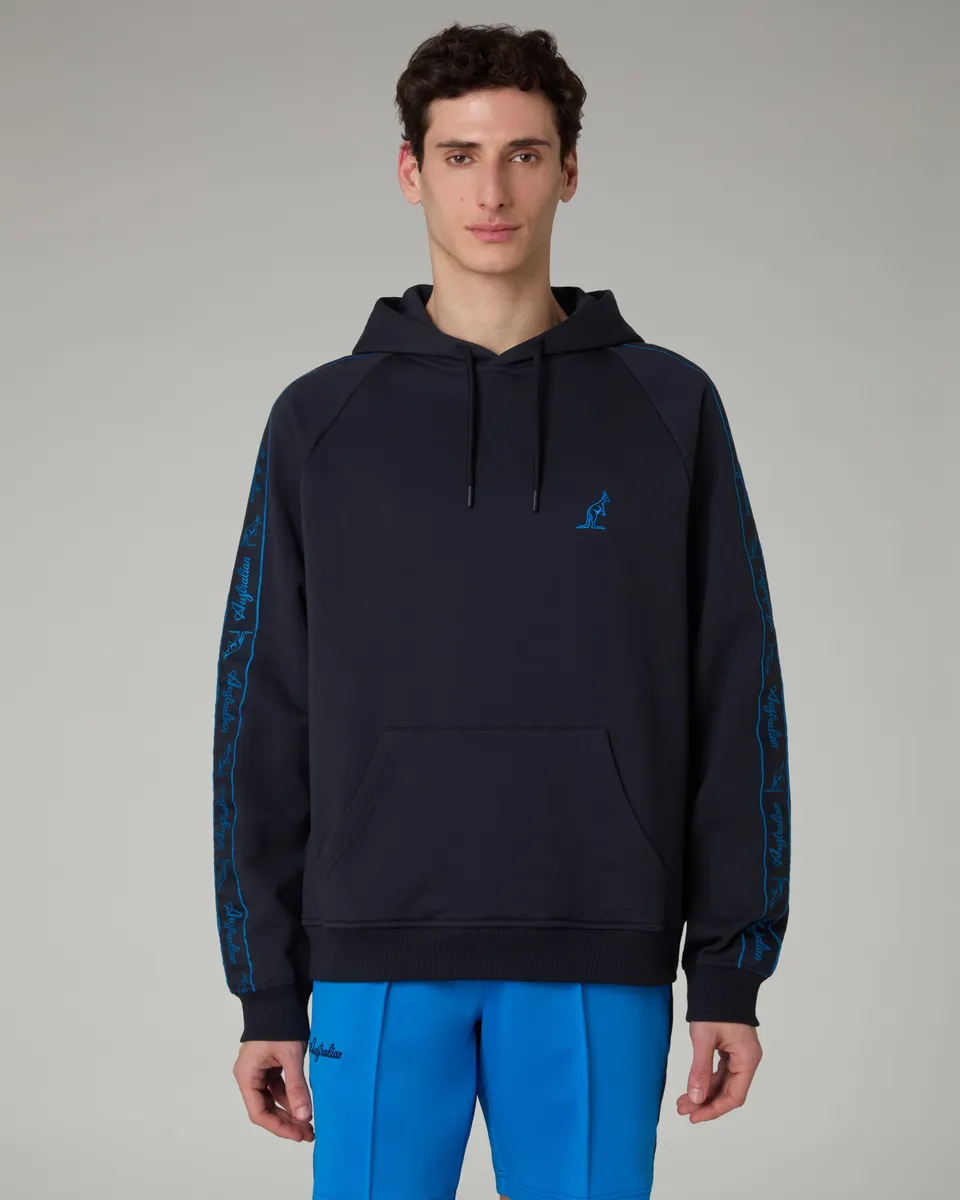 australian-tape-felpa-con-cappuccio-in-cotone-blu-navy image 1