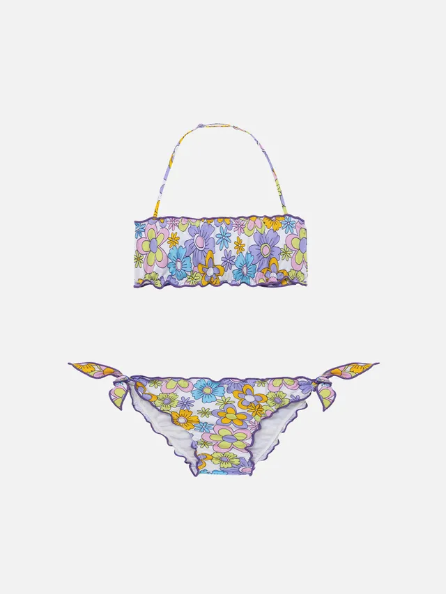 mc2-saint-barth-bikini-a-fascia-da-bambina-fiori-multicolore-su-bianco image 1