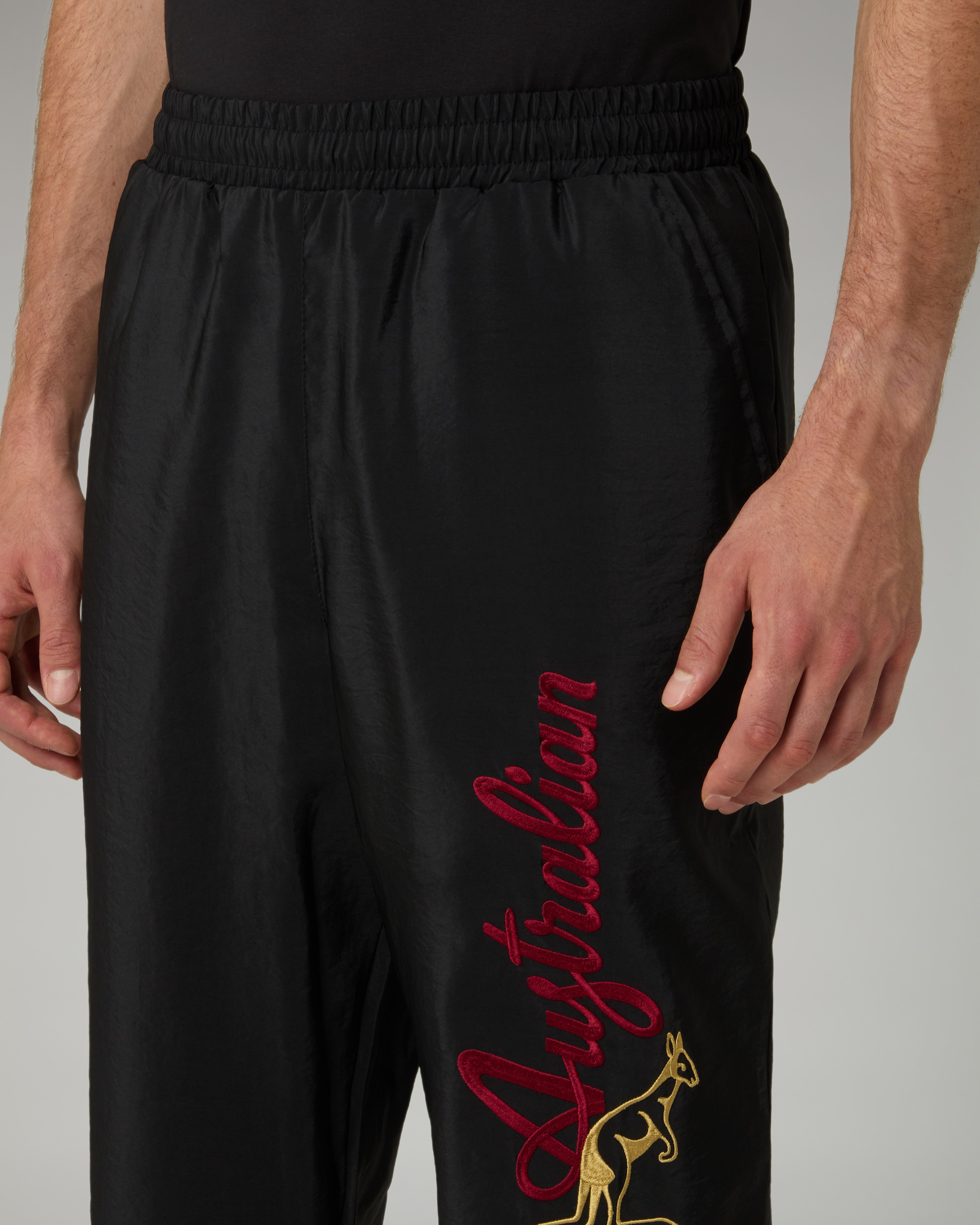 australian-goran-bumper-track-pant-pantalone-antibes-nero-foderato-mesh image 5