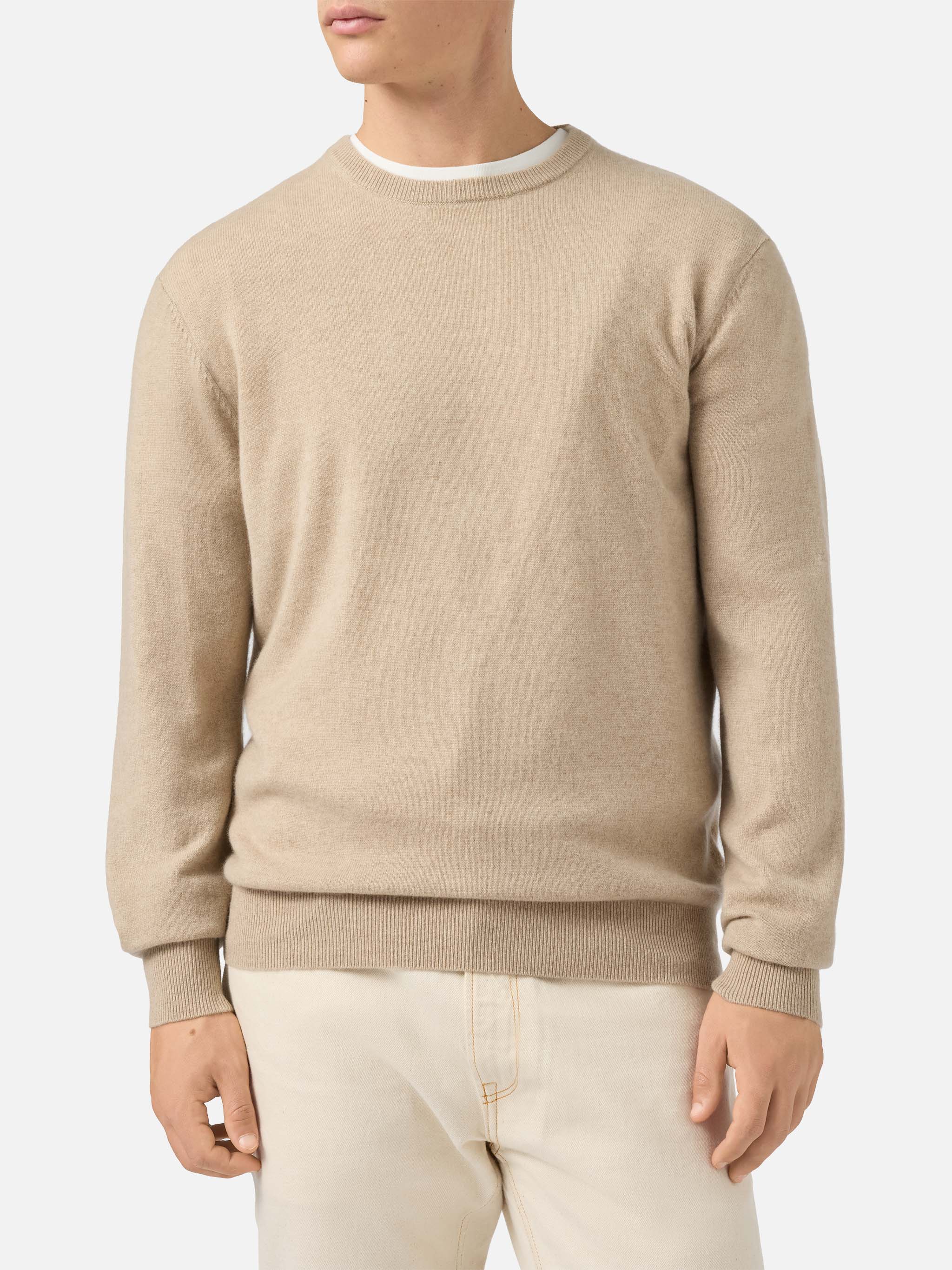 mc2-saint-barth-maglione-girocollo-regent-in-100-cashmere-beige image 1