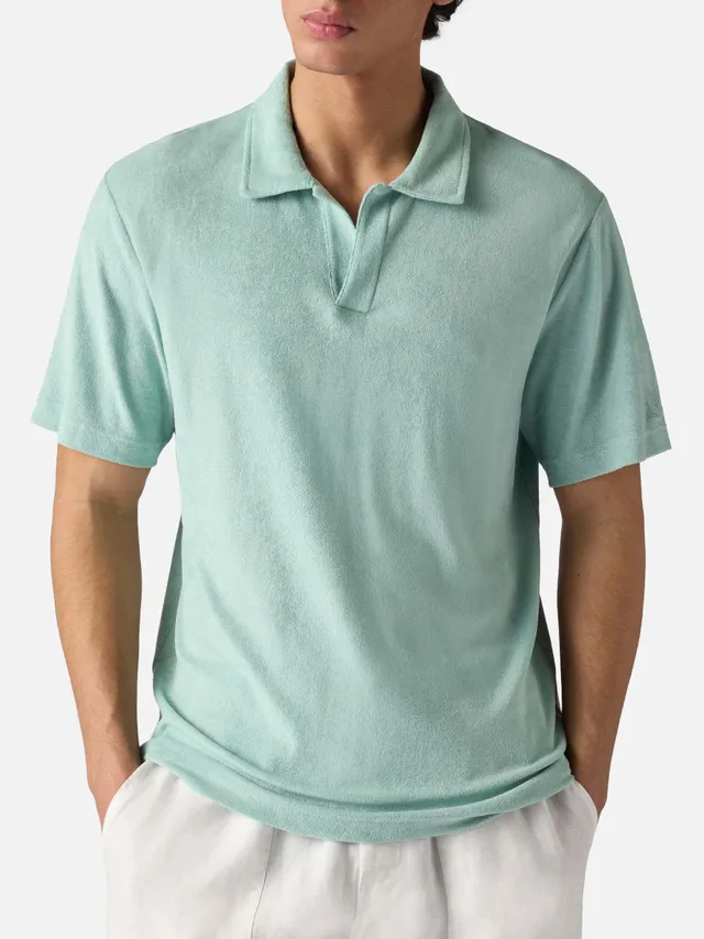 mc2-saint-barth-polo-jeremy-in-cotone-effetto-spugna-verde-salvia-uomo image 1